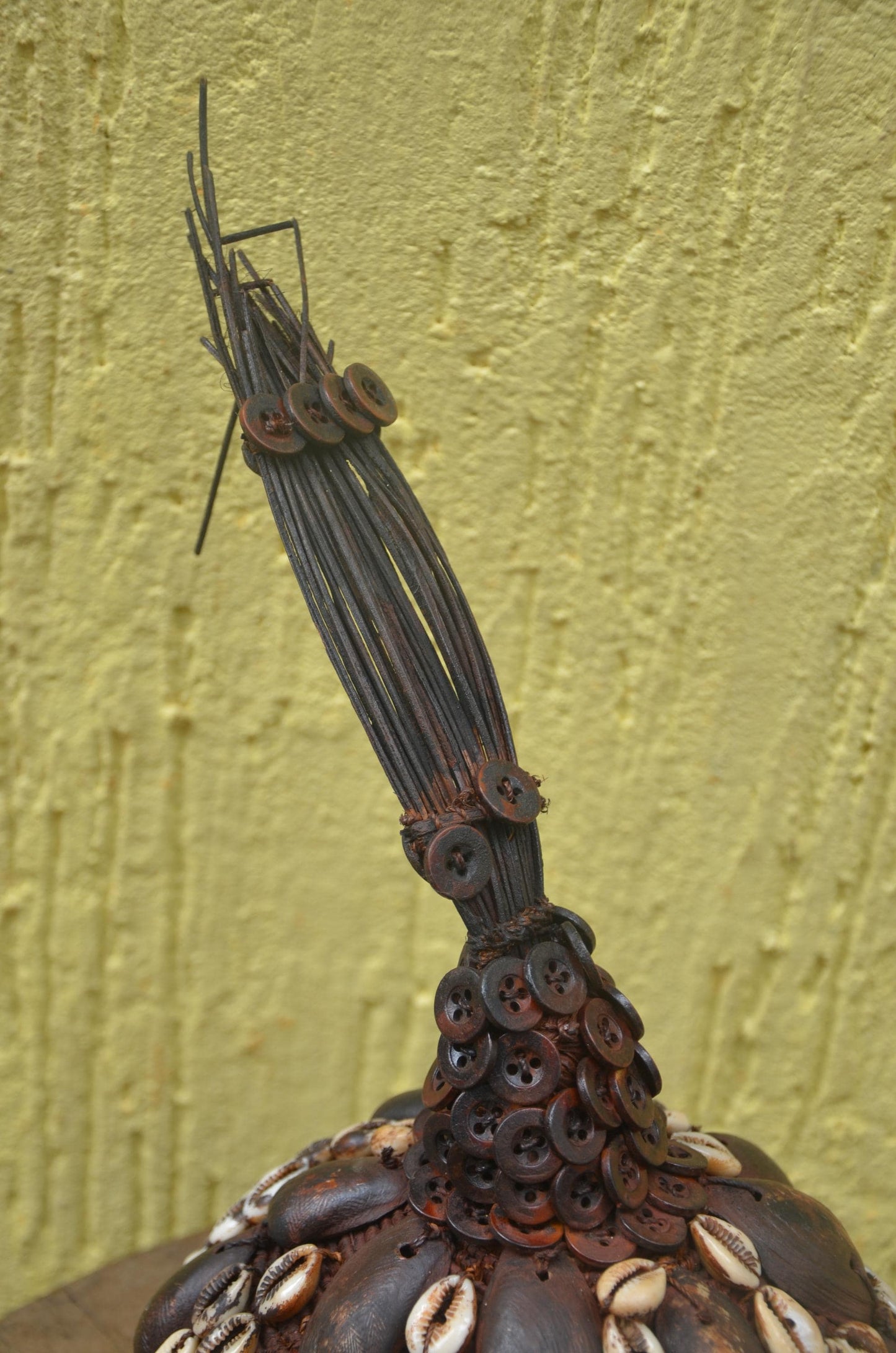 African Lega Ceremonial Hat – Vintage Cowrie Shell Bwami Prestige Cap Congo