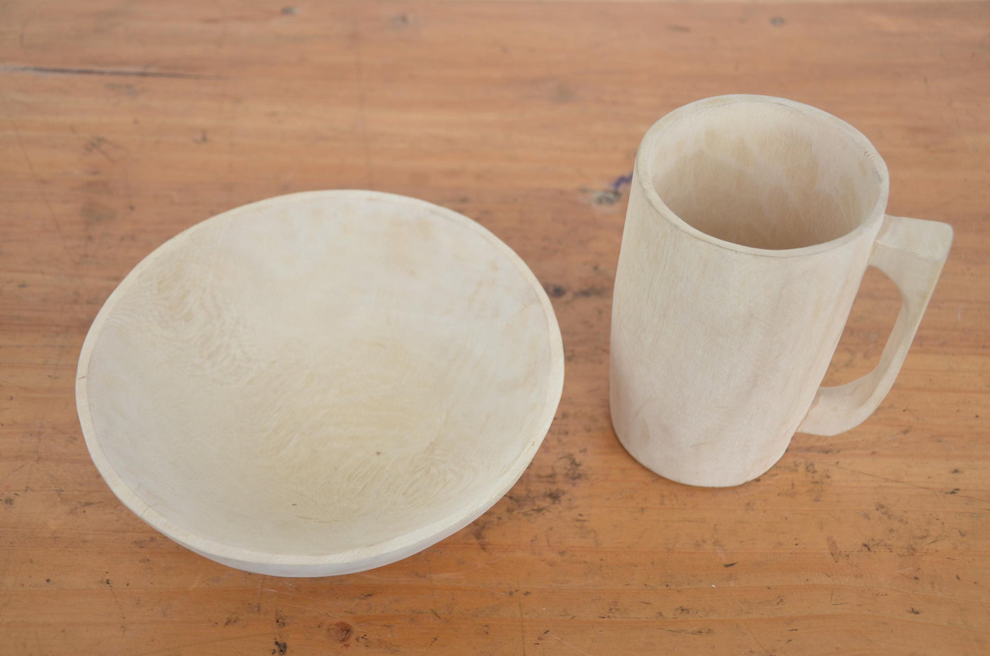 Rwandan Ikigeni Dish Set | Hand-Carved Wooden Imbehe Bowl & Cup | Authentic Rwanda Serving Decor