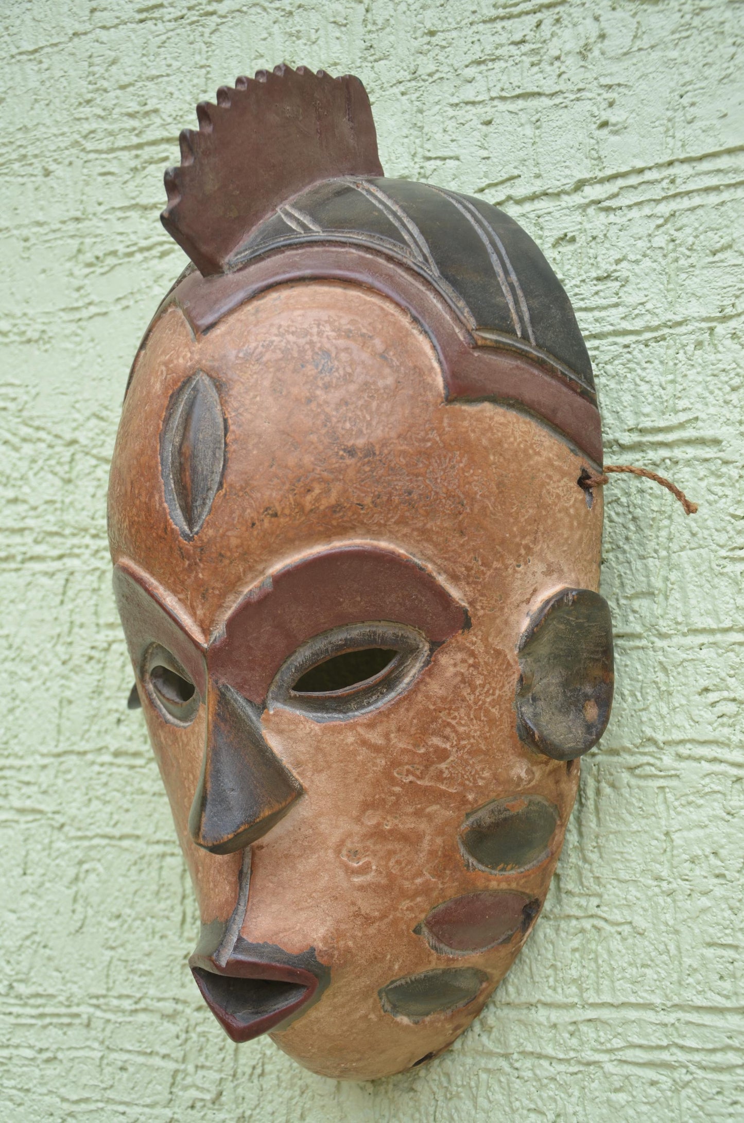 Pende Facemask | Authentic DRC Tribal Art | Hand-Carved Congolese Ritual Plaque