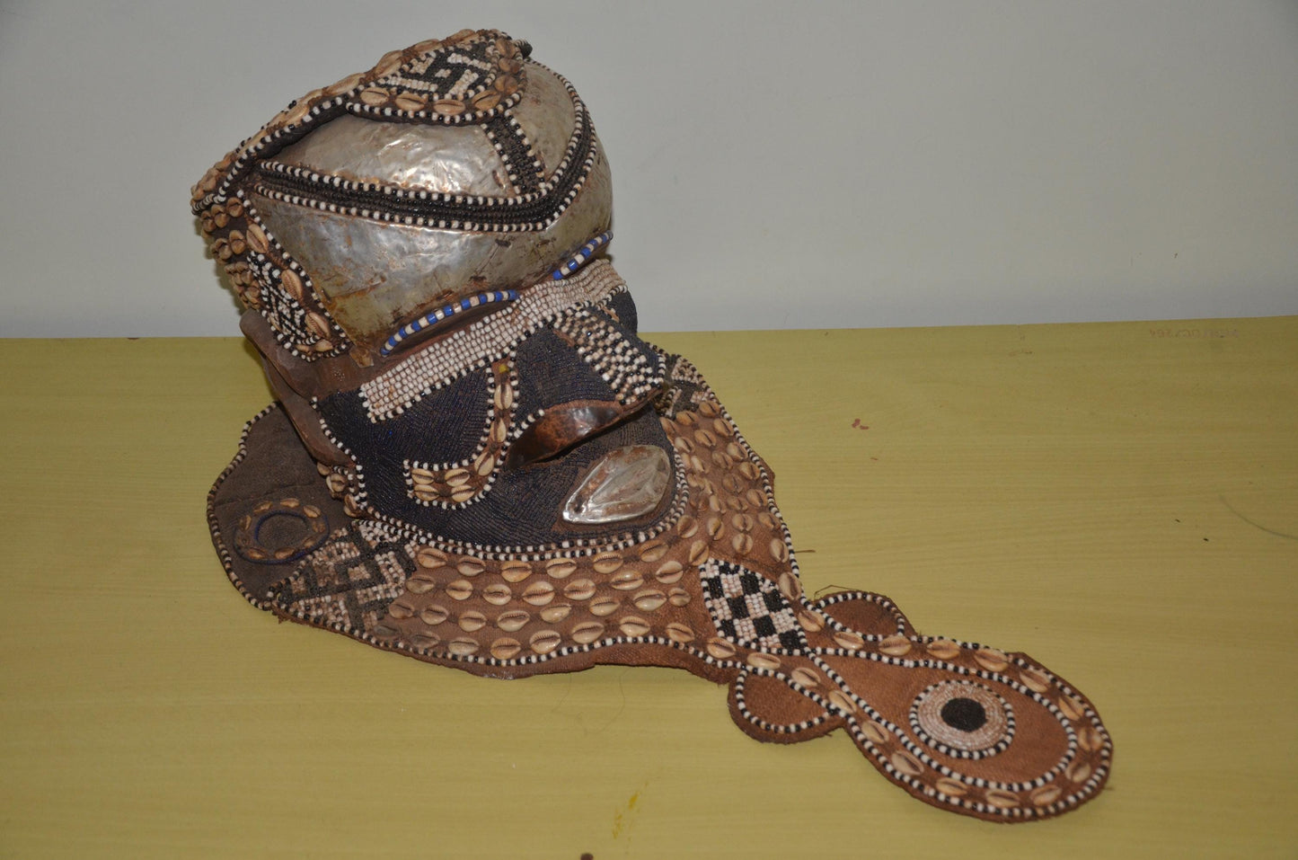 Kuba Ngady Mwaash Mask | Authentic Congolese Beaded Art | Luxury Tribal Ritual Plaque