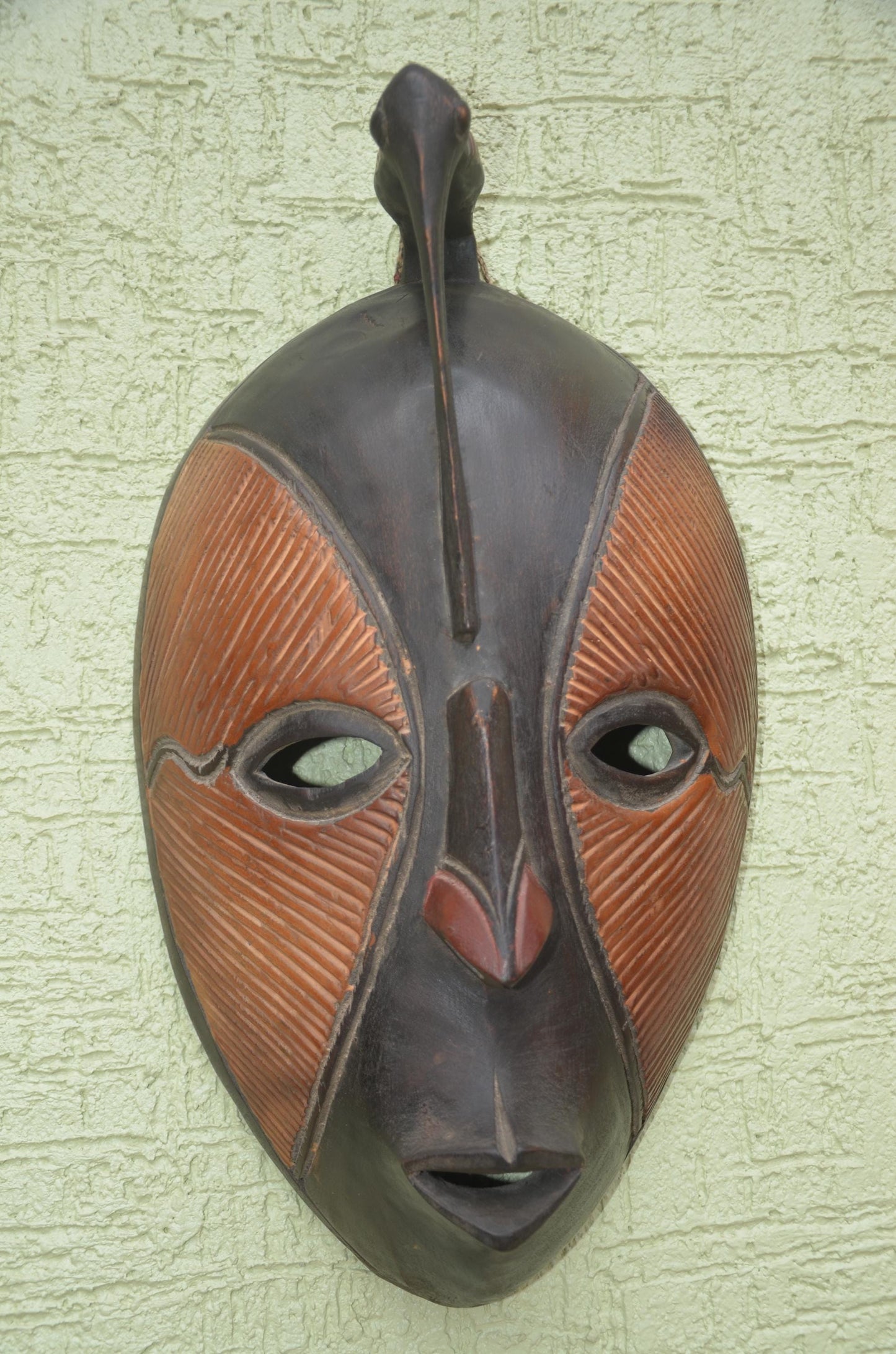 Guro Hornbill Spirit Mask | Authentic Ivory Coast Tribal Art | Hand-Carved Zaouli Decor