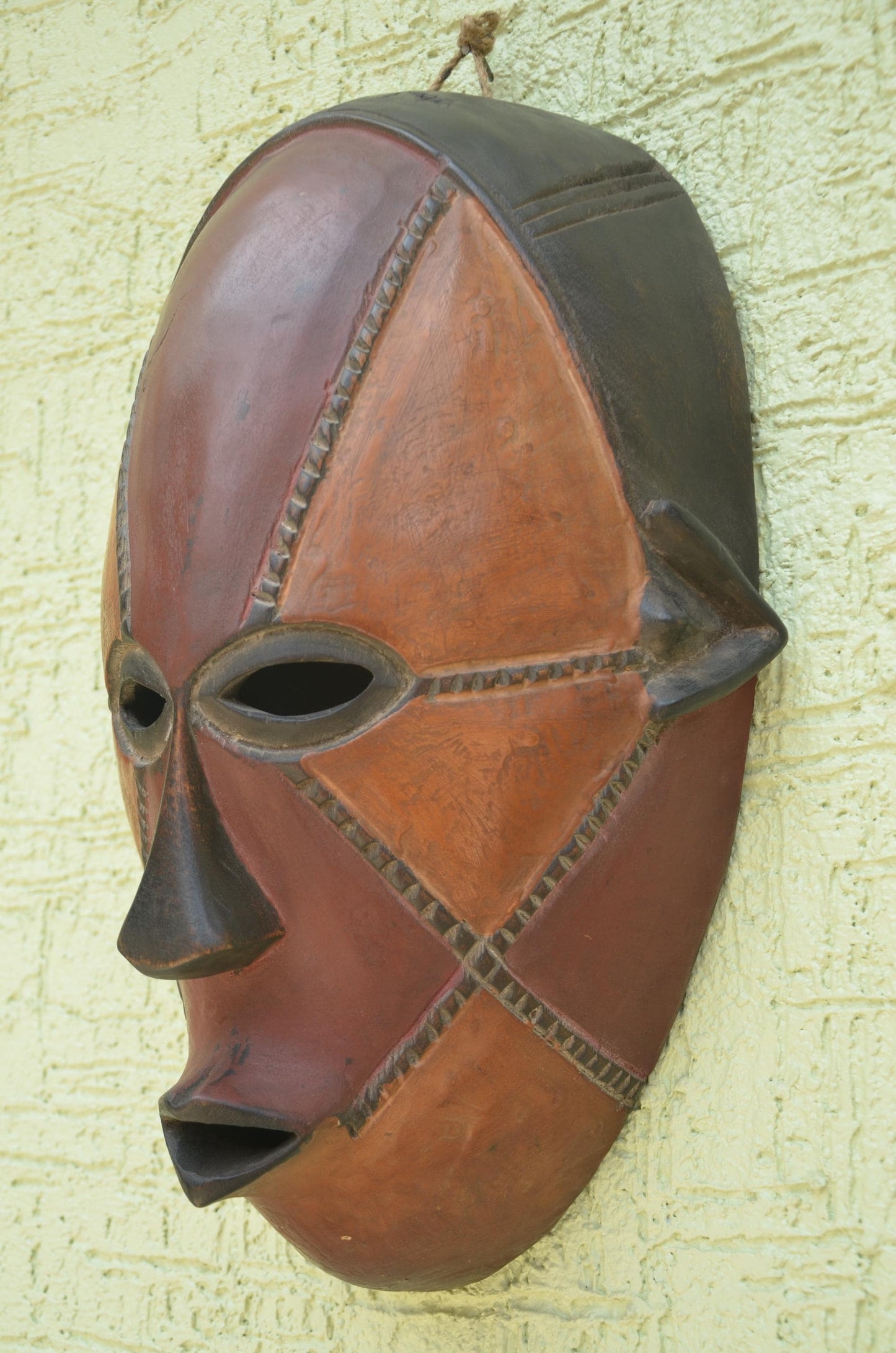 Lega Lungu Mask | Authentic Congolese Bwami Art | Hand-Carved Minimalist Ritual Plaque