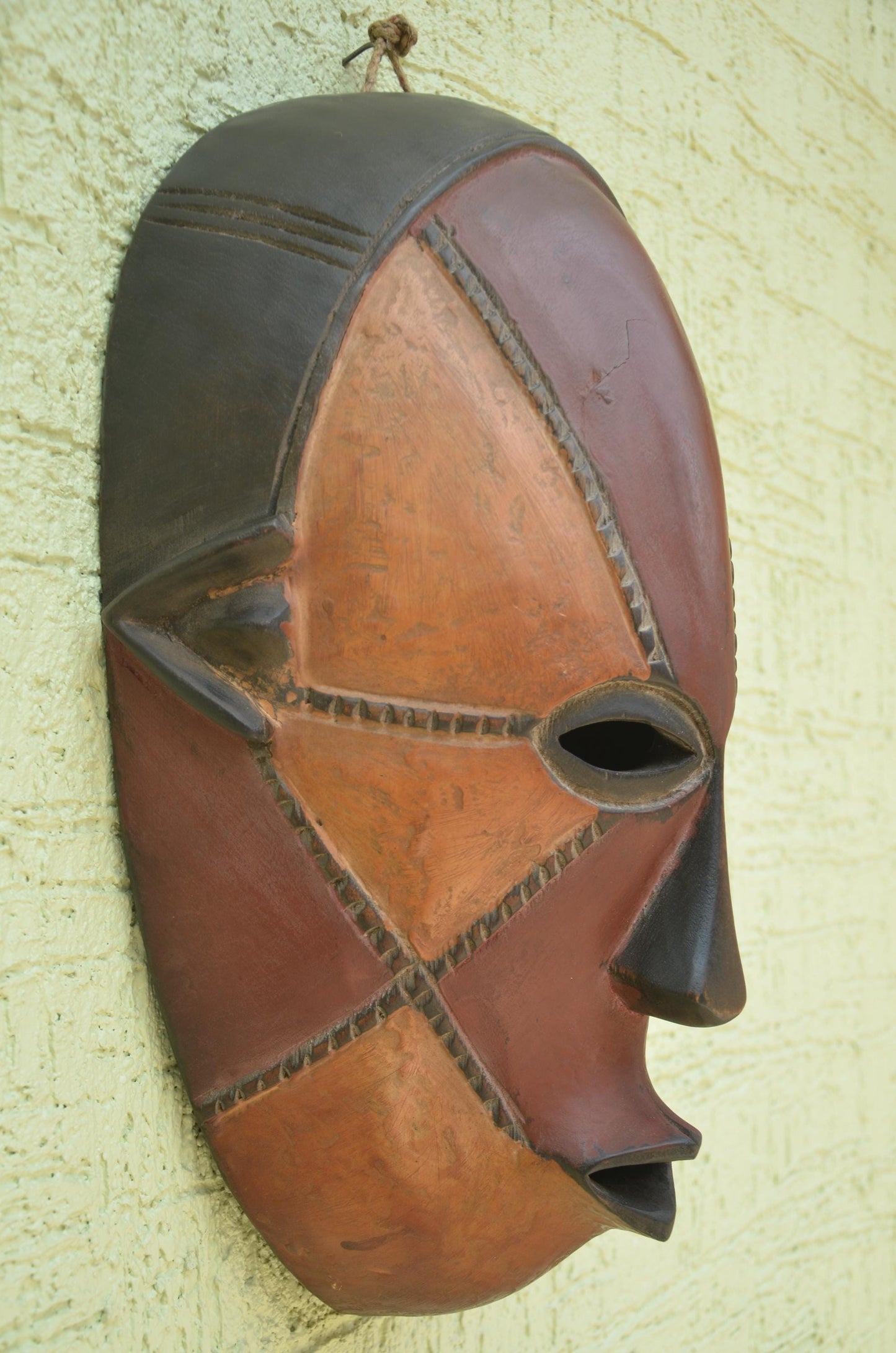 Lega Lungu Mask | Authentic Congolese Bwami Art | Hand-Carved Minimalist Ritual Plaque