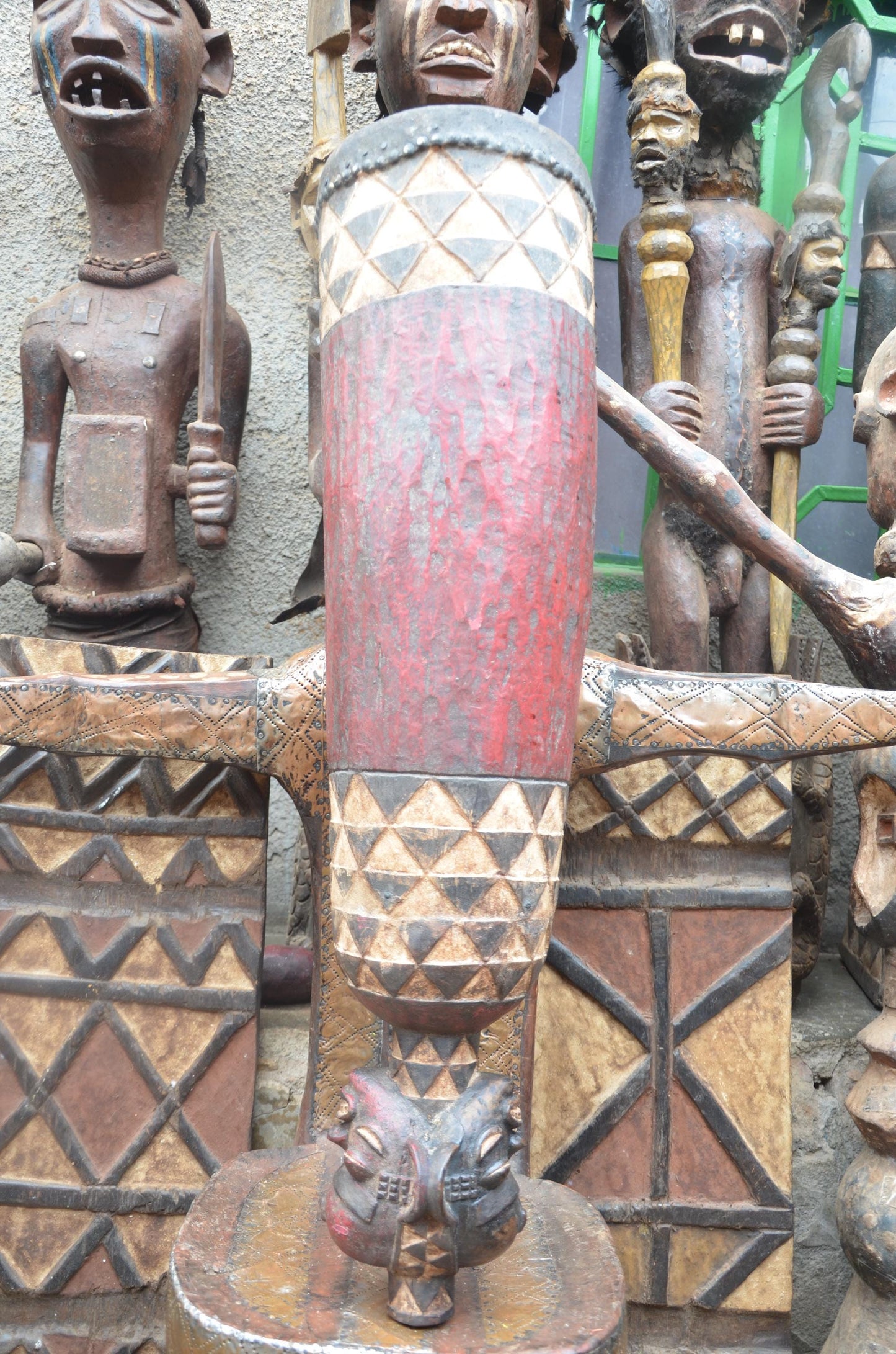 Pende Tam Tam Ceremonial Drum – Hand-Carved Wood Ritual Drum – Tribal Art
