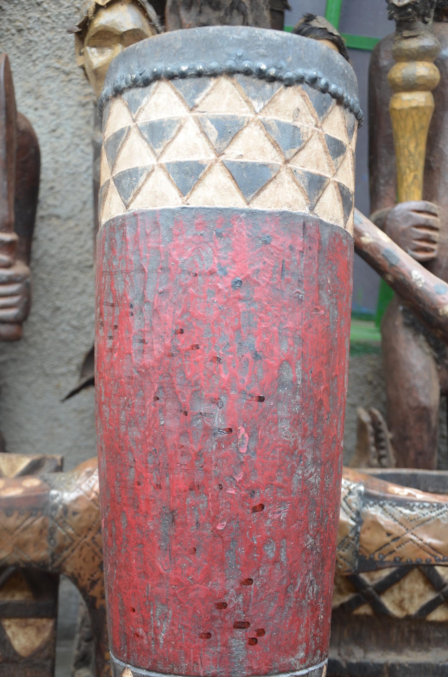 Pende Tam Tam Ceremonial Drum – Hand-Carved Wood Ritual Drum – Tribal Art