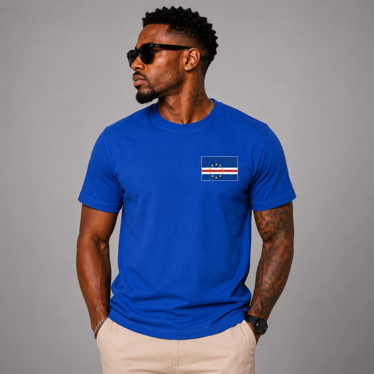 Cape Verde Football Shirt, Blue Sharks Fan Shirt, Cape Verde Soccer Tee, African Football Supporter Shirt