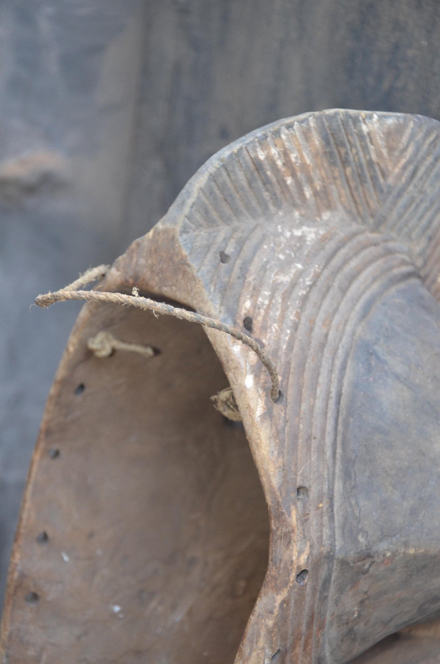 Large Songye Kifwebe Mask | Striated Congolese Wood Sculpture | Dramatic Tribal Wall Art