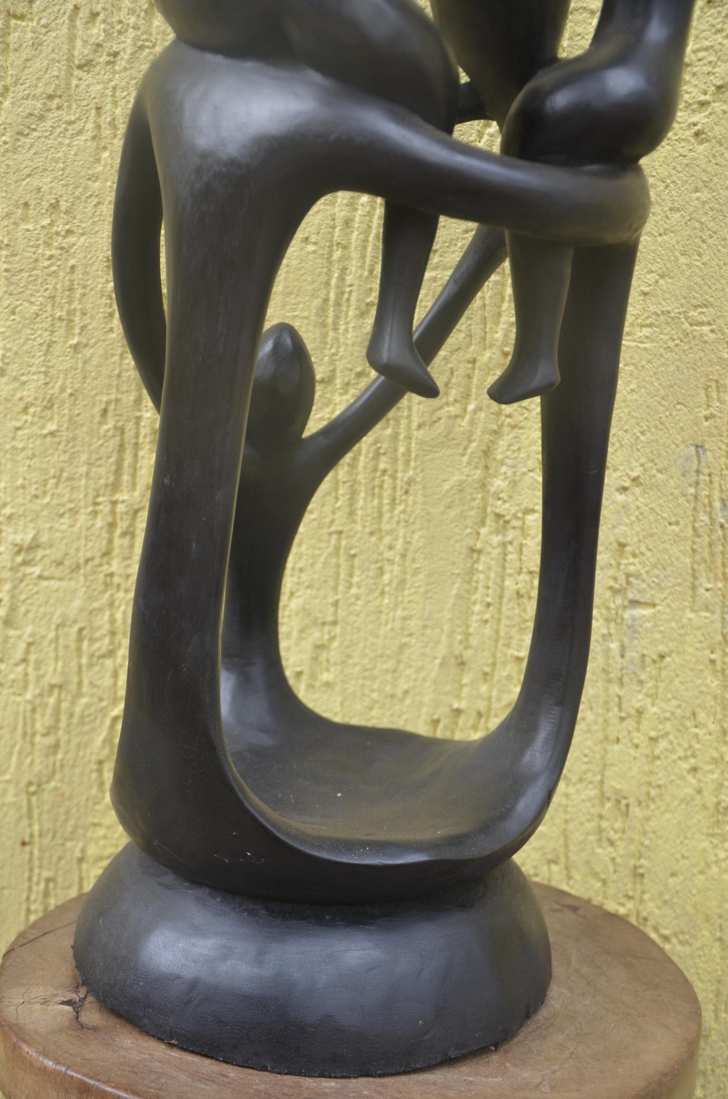 Large Family Unity Sculpture | Abstract African Wood Art | Modernist Hand-Carved Statue