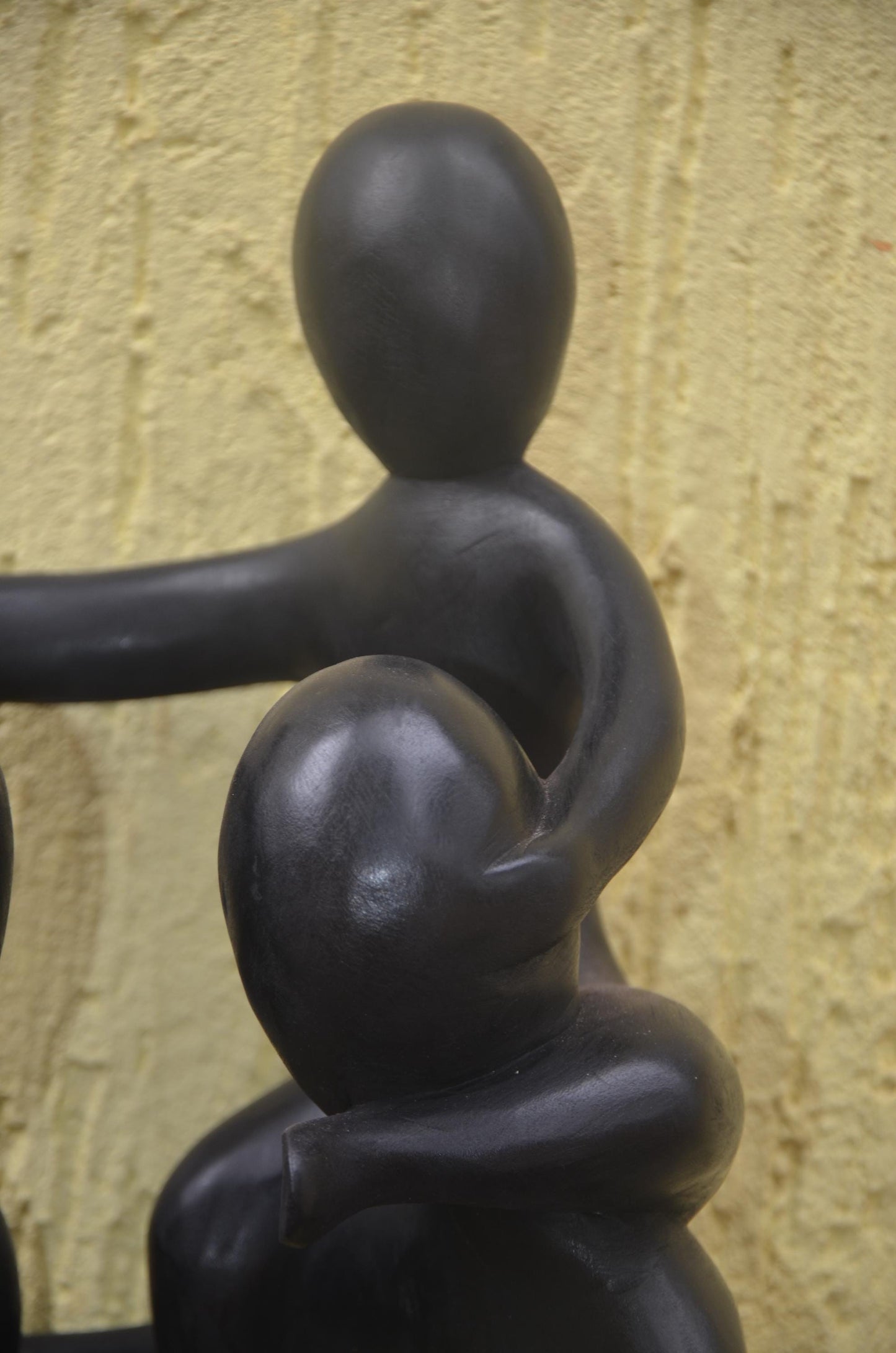 Large Family Unity Sculpture | Abstract African Wood Art | Modernist Hand-Carved Statue