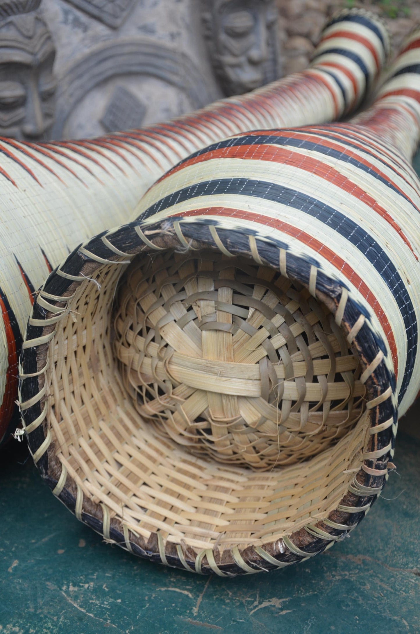 Large Rwandan Floor Vase | Traditional Hand-Woven Decor | Tall Artisan Basketry