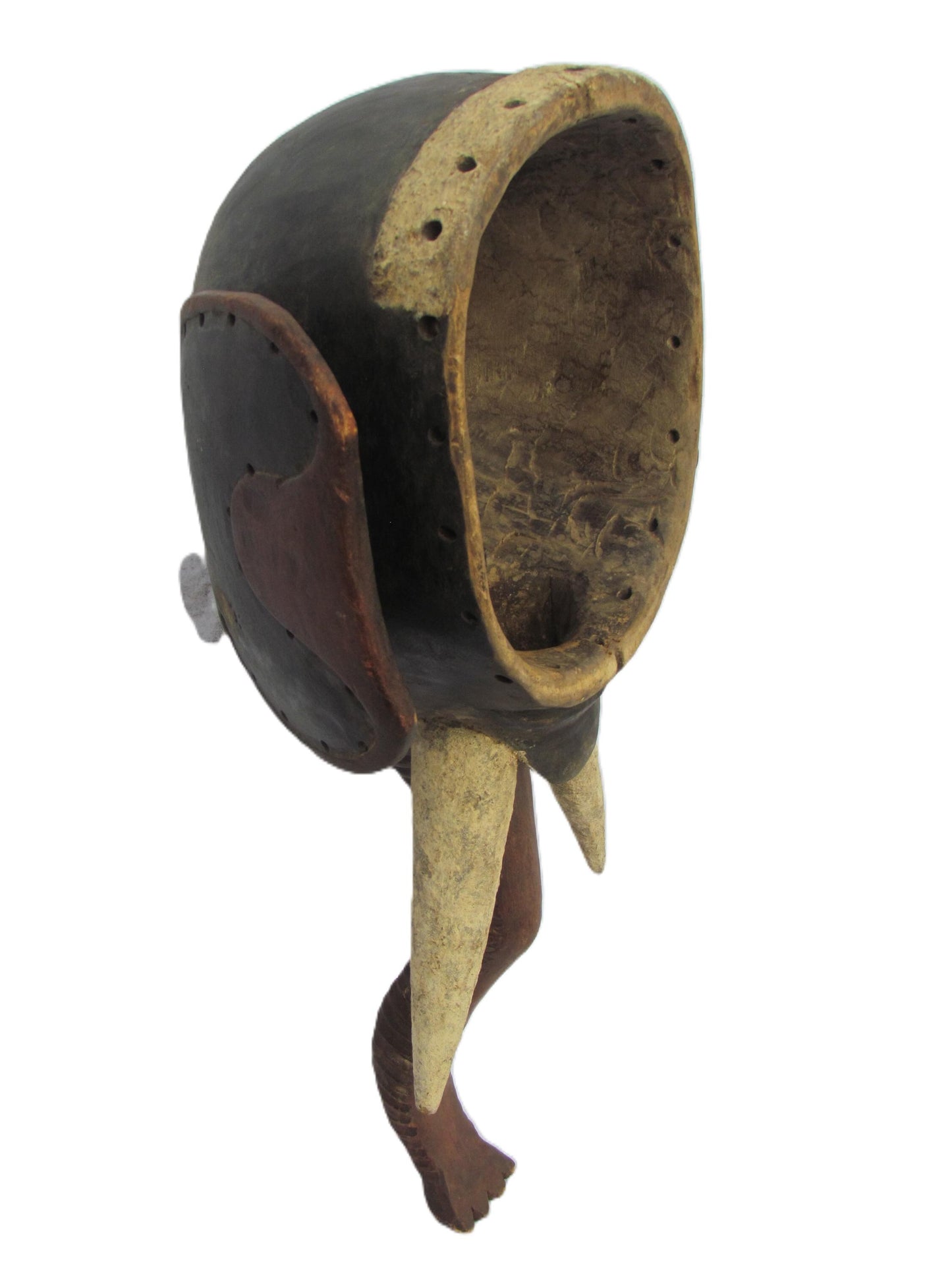 African Kuba Elephant Mask – Vintage Wood Zoomorphic Tribal Art Congo DRC