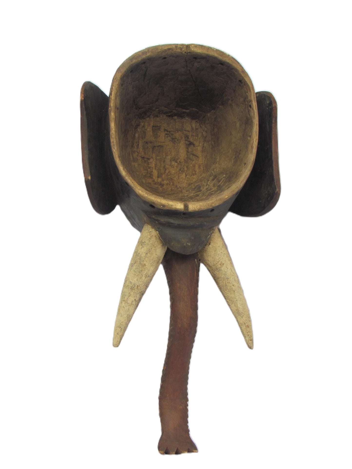 African Kuba Elephant Mask – Vintage Wood Zoomorphic Tribal Art Congo DRC