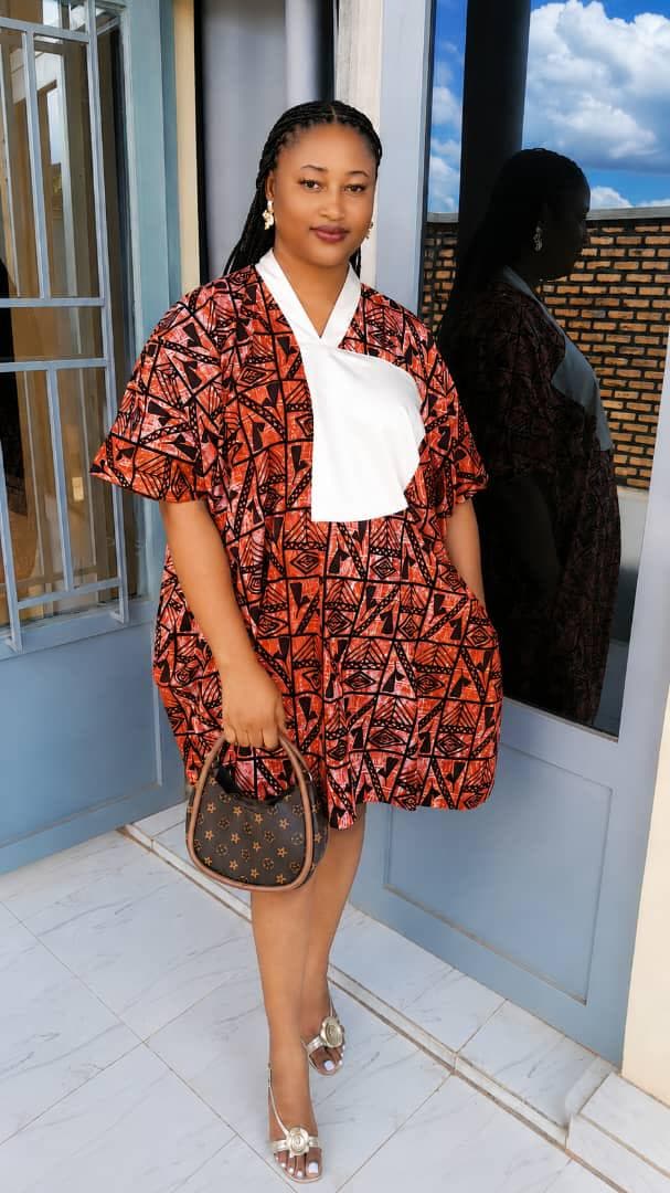 Midnight Bloom Pocket Kaftan | Chic Black & White Short Kaftan | Relaxed Abstract Dress