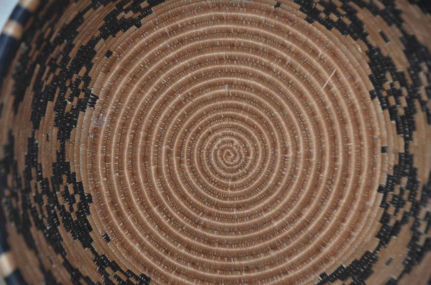 Handwoven African Coiled Basket | Geometric Diamond Grid | Artisan Storage Vessel