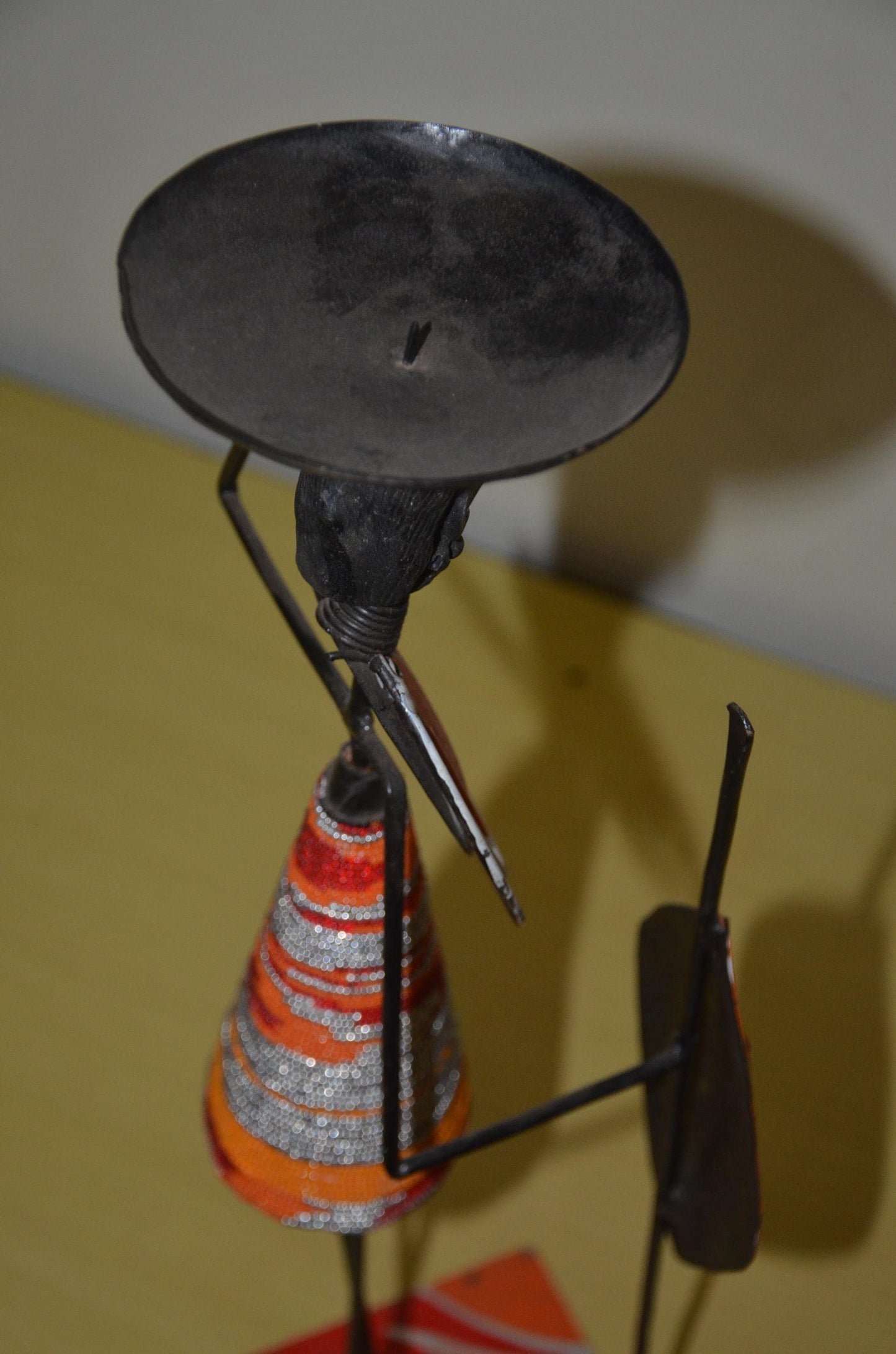 Maasai Figurine Candle Holder | Handcrafted African Metal Art | Elegant Table Decor