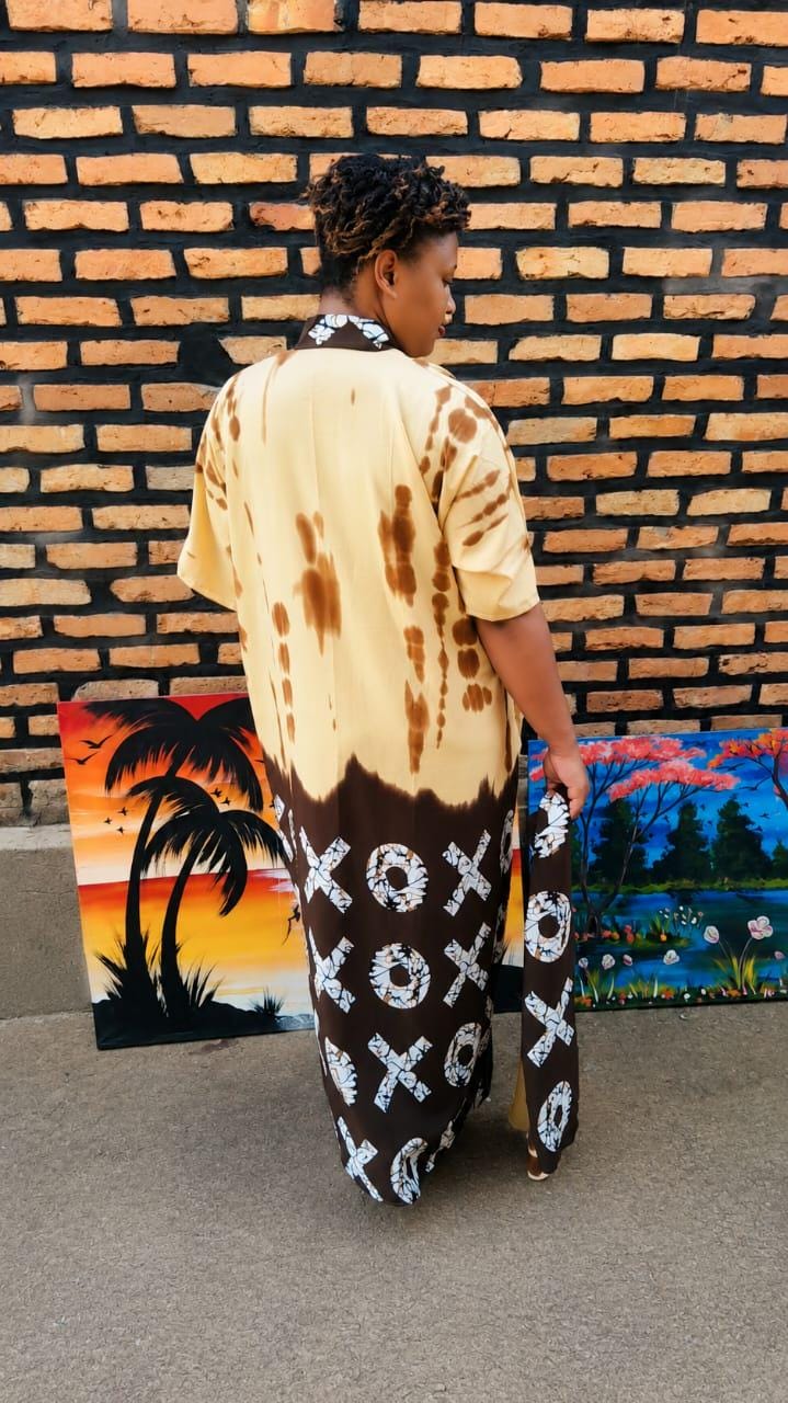 Tie-Dye Boubou Kaftan | Royal Flowing Maxi Dress | Elegant African Relaxed Fit