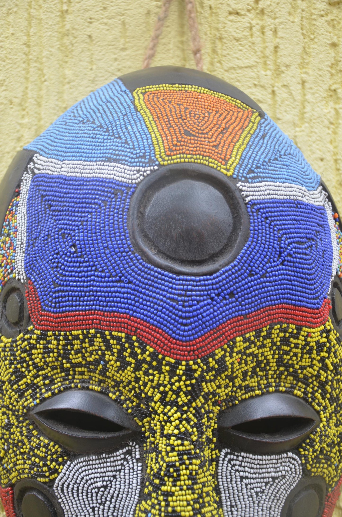 Bamileke Beaded Mask | Authentic Cameroonian Art | Large Tribal Wall Sculpture