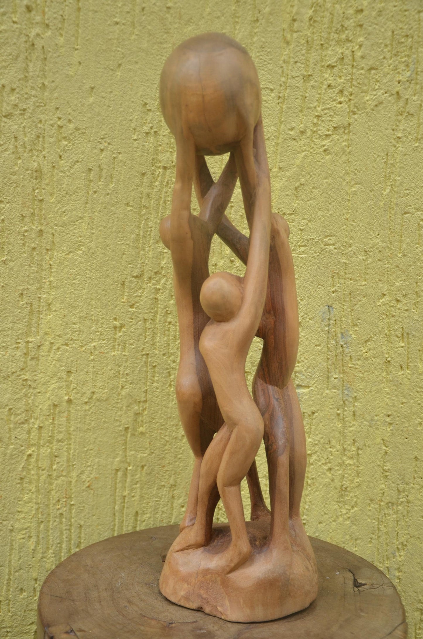 Family Tree Unity Sculpture | Tree of Life Hand-Carved Art | Symbolic Ancestral Decor