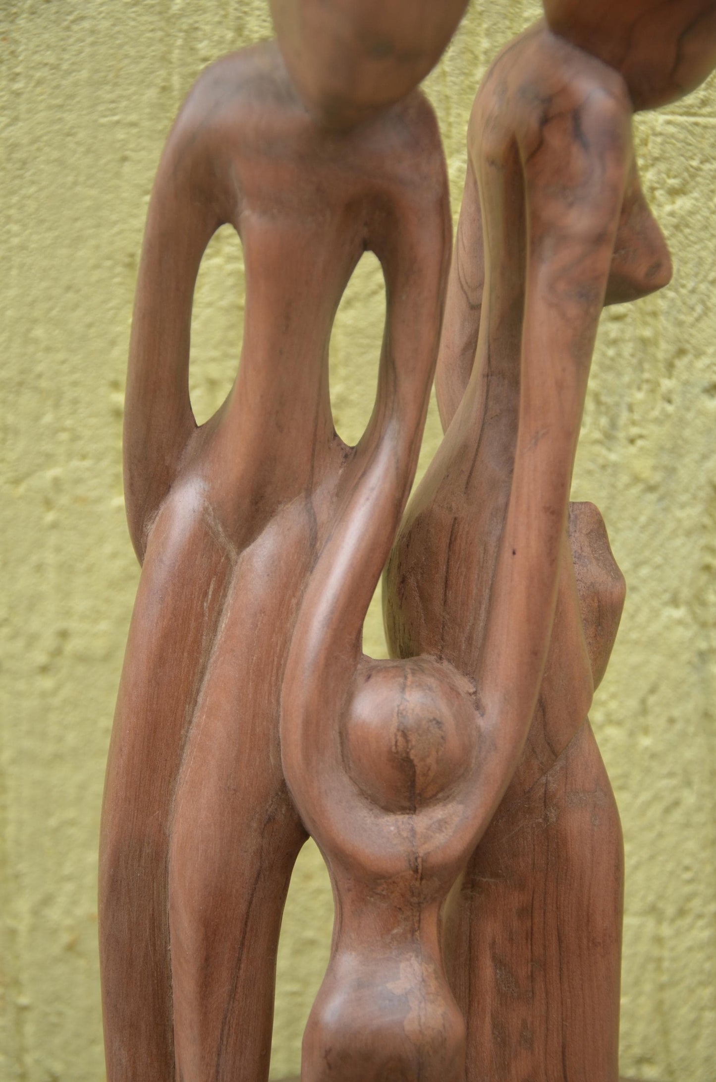 Family Unity Sculpture | Hand-Carved Natural Wood | Symbolic Ancestral Decor