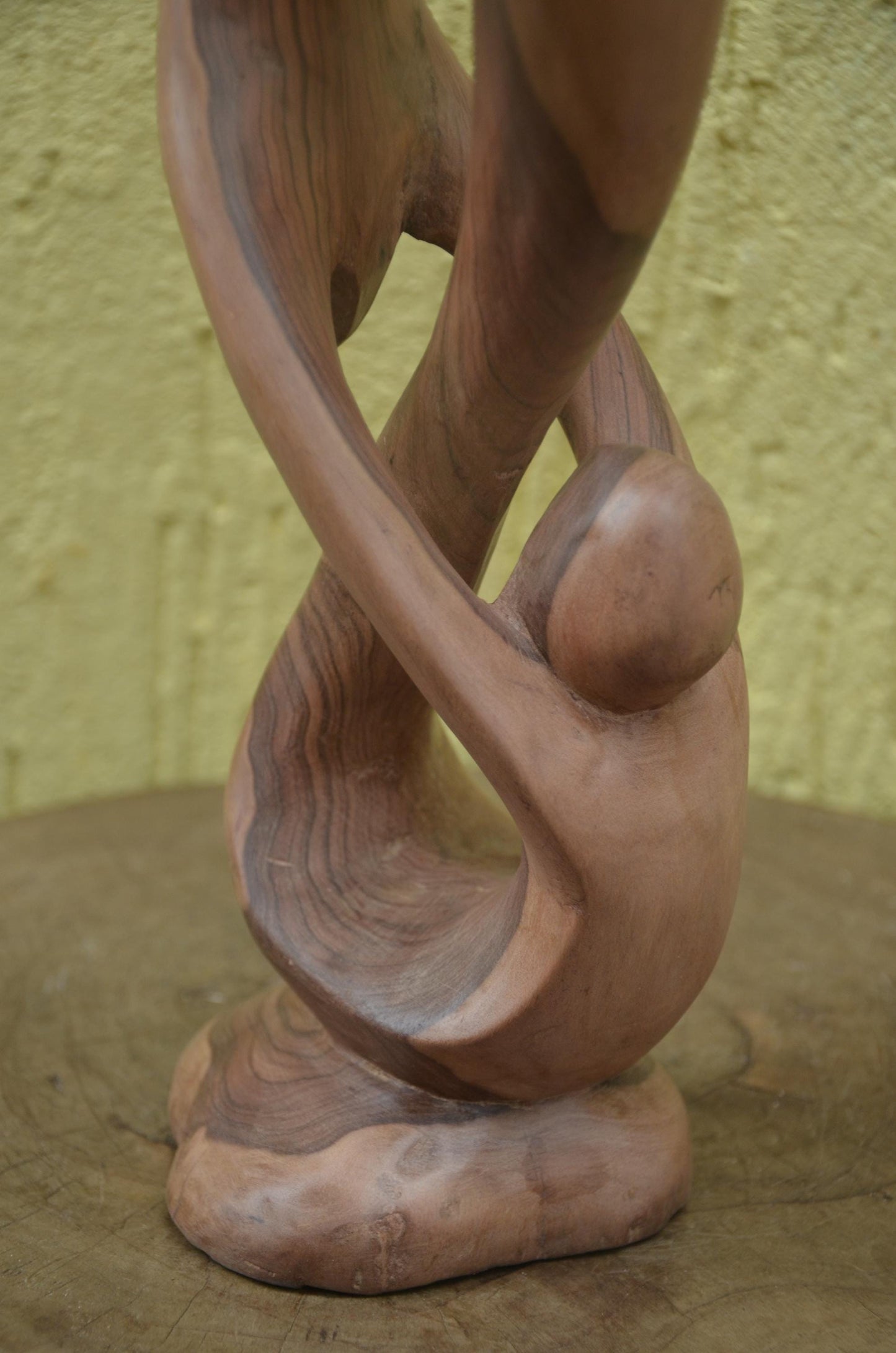 Abstract "Thinking Man" Sculpture | Hand-Carved Natural Hardwood | Minimalist Home Decor