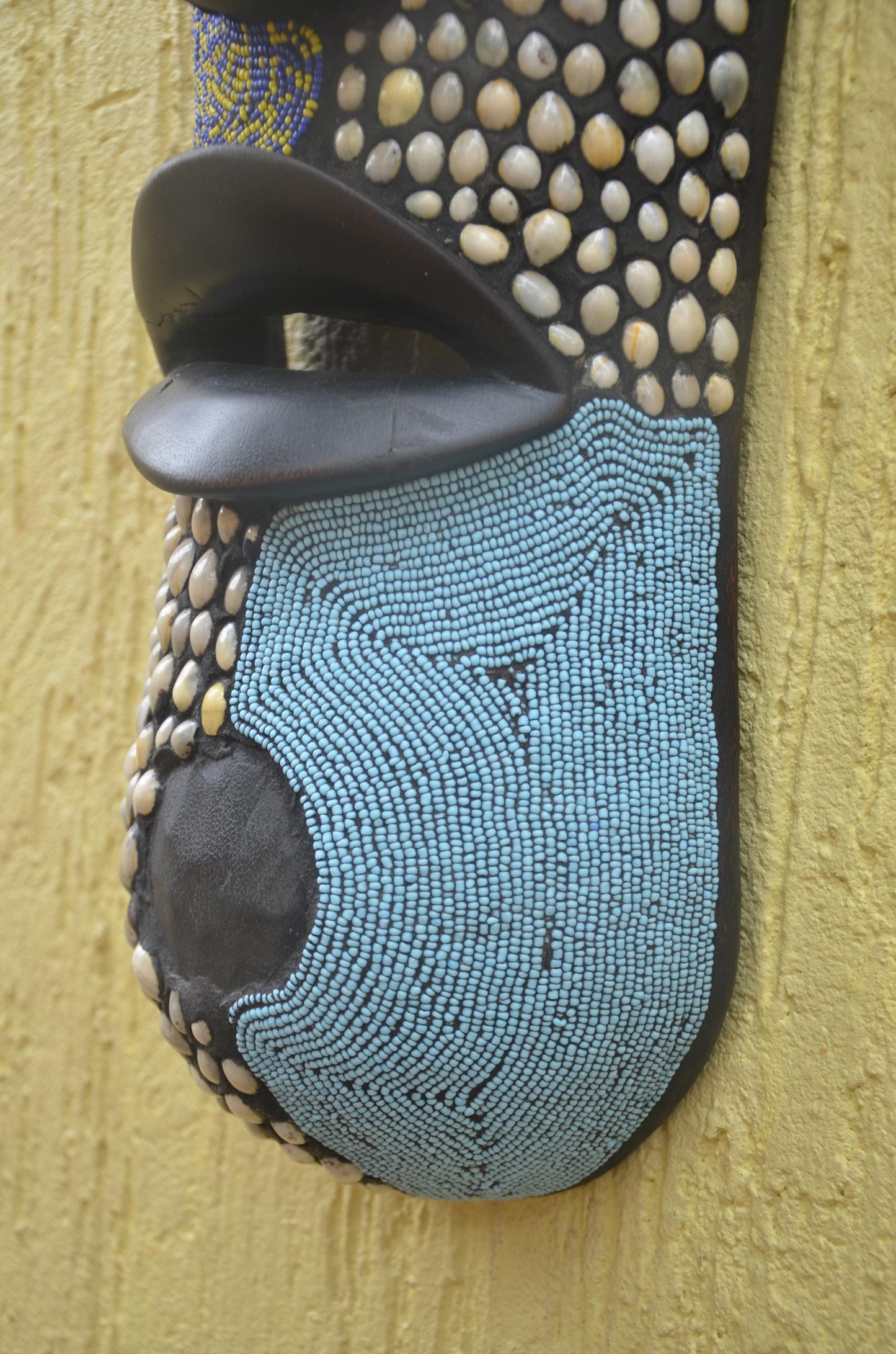 Bamileke Beaded Mask | Authentic Cameroonian Art | Large Ceremonial Wall Sculpture