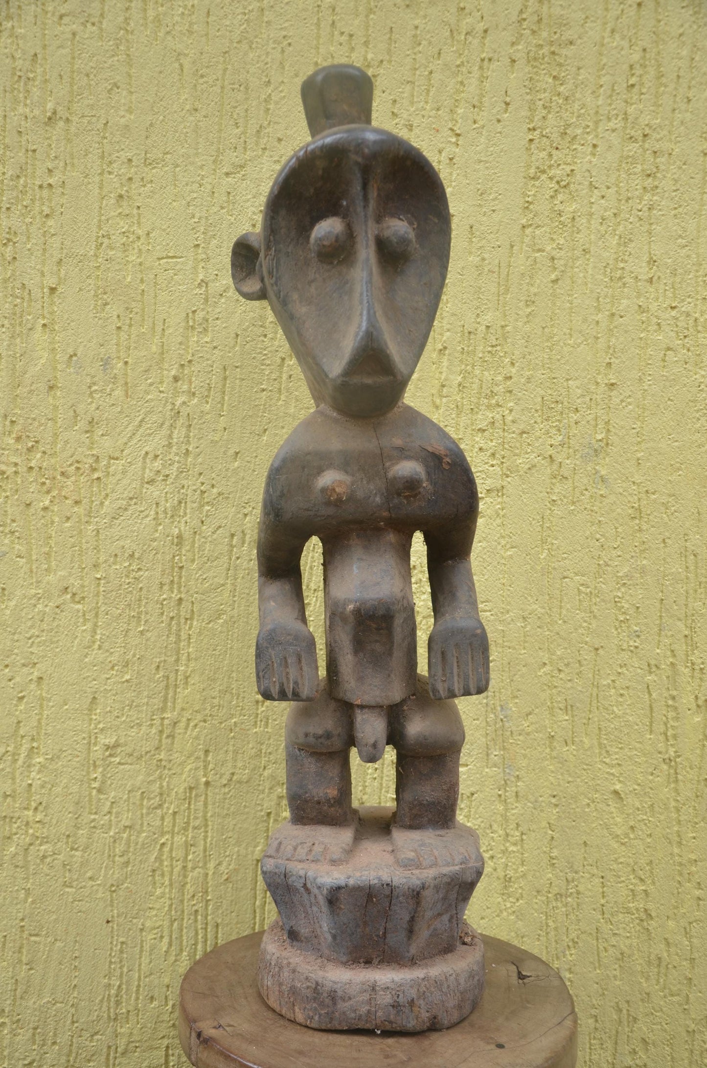 Kumu Fertility Statue | Hand-Carved Wood Figure | Central African Art