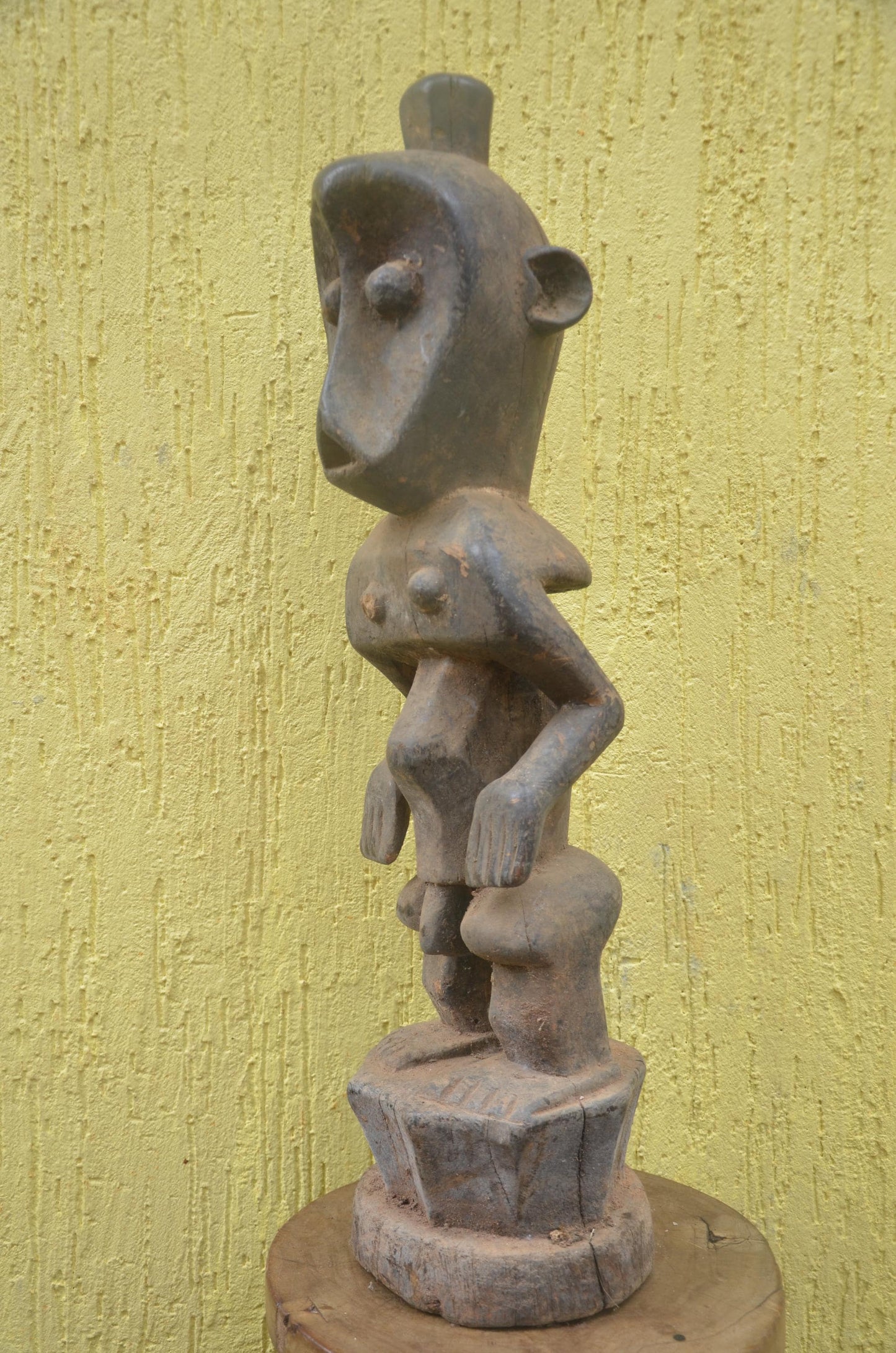 Kumu Fertility Statue | Hand-Carved Wood Figure | Central African Art