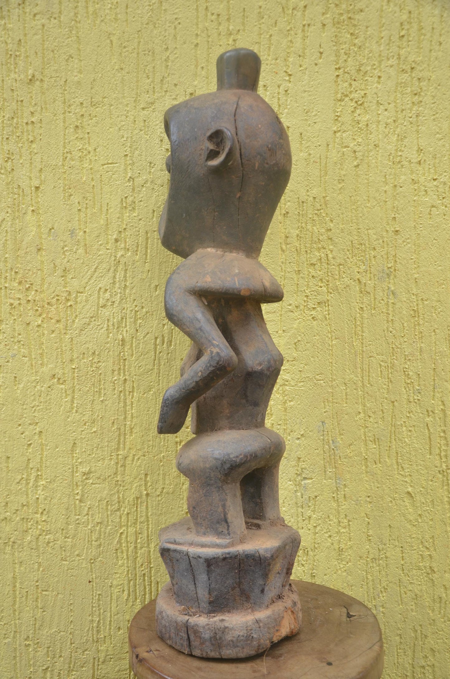 Kumu Fertility Statue | Hand-Carved Wood Figure | Central African Art