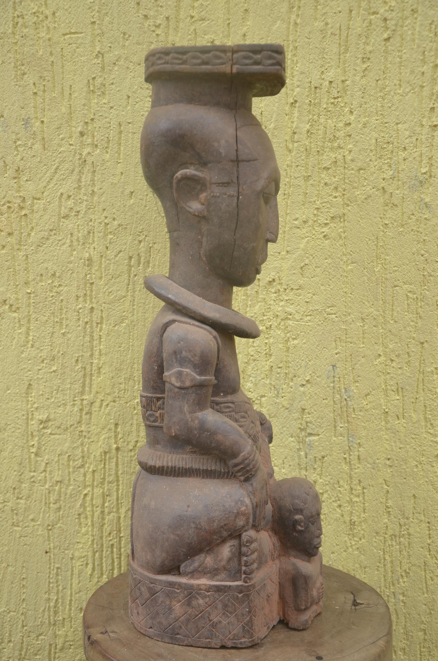 Luba Caryatid Throne | Hand-Carved Wood Royal Seat | DR Congo