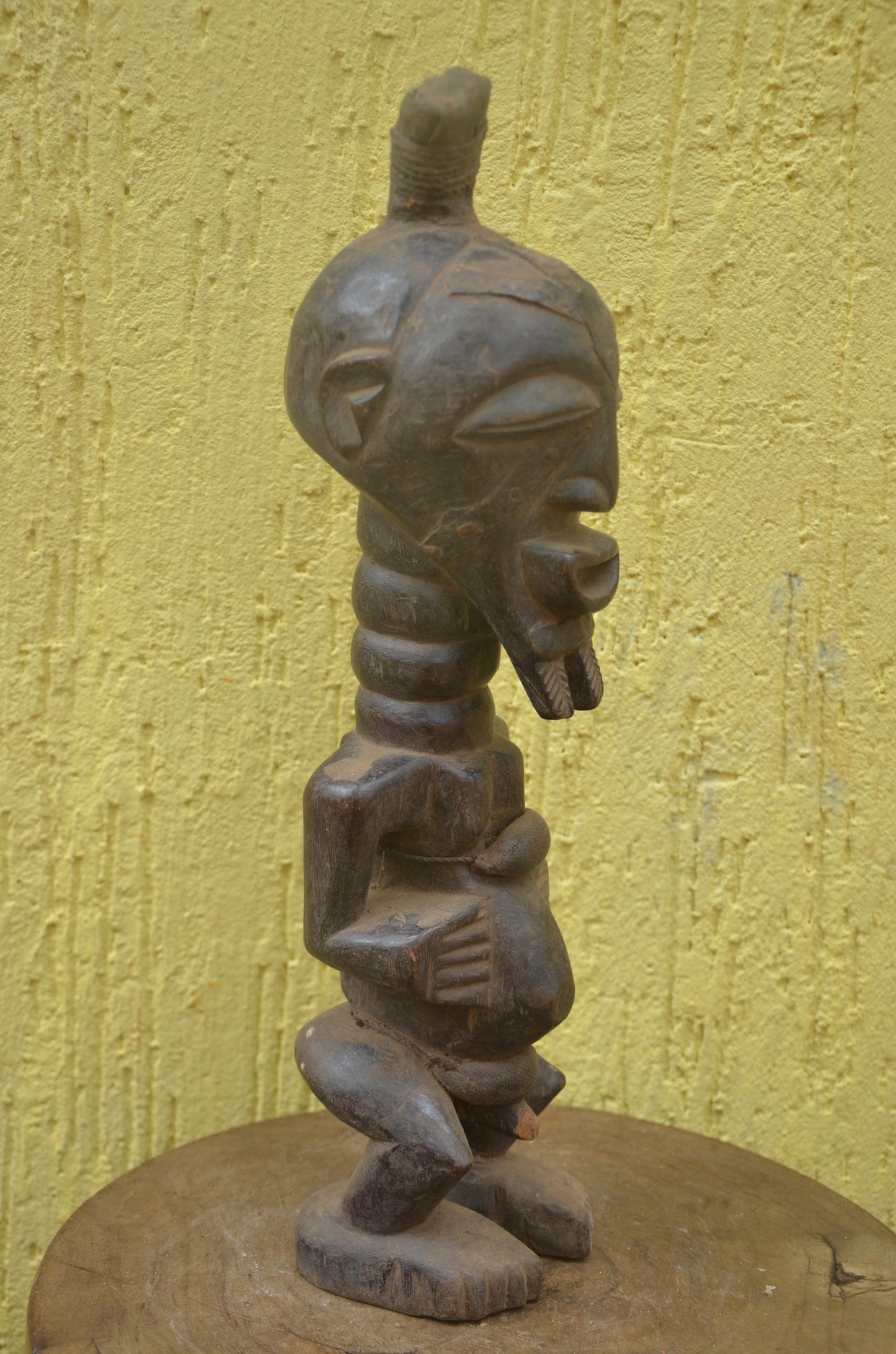 Songye Nkishi Power Statue | Carved Wood Spirit Figure | DR Congo