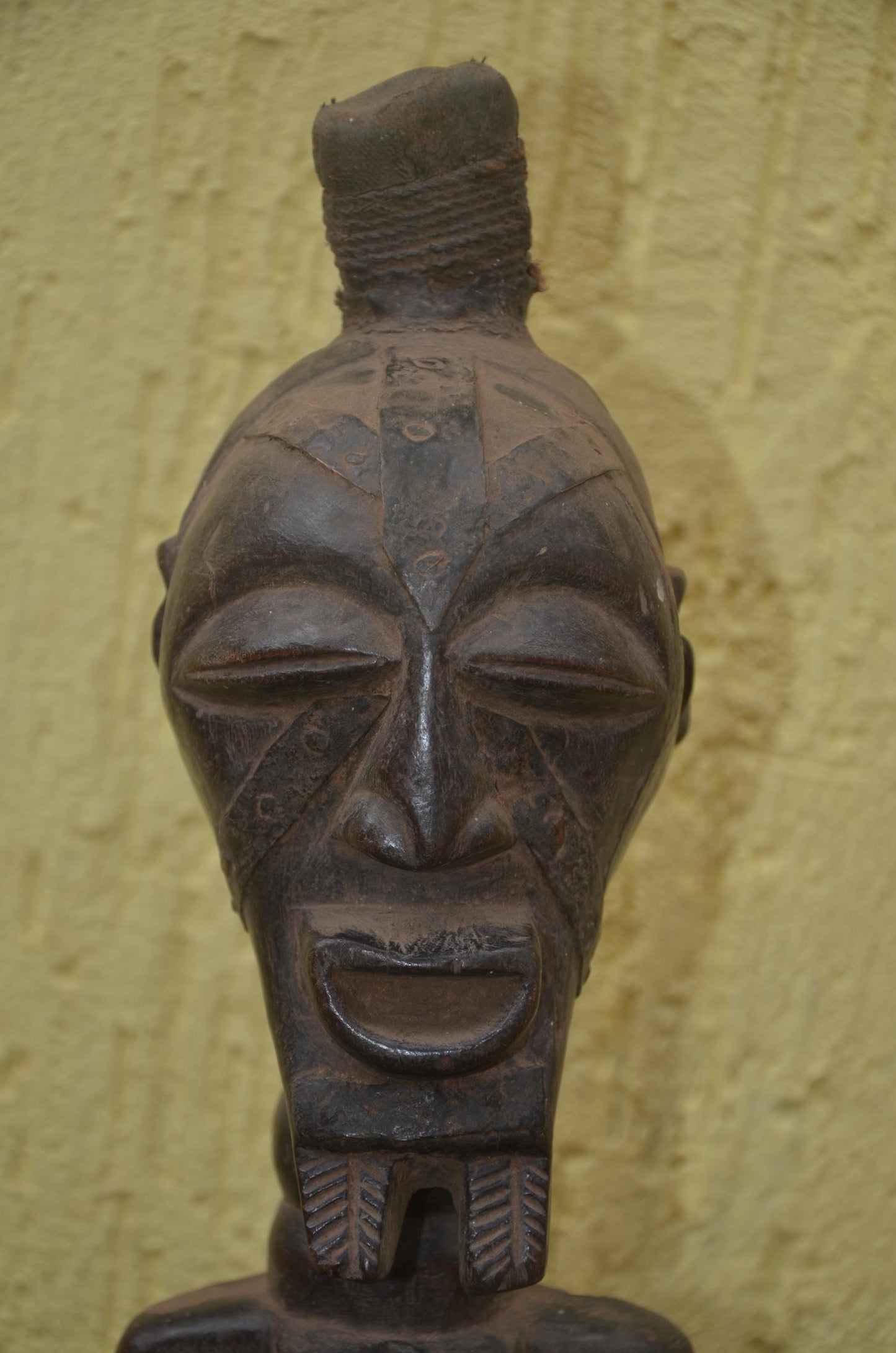Songye Nkishi Power Statue | Carved Wood Spirit Figure | DR Congo