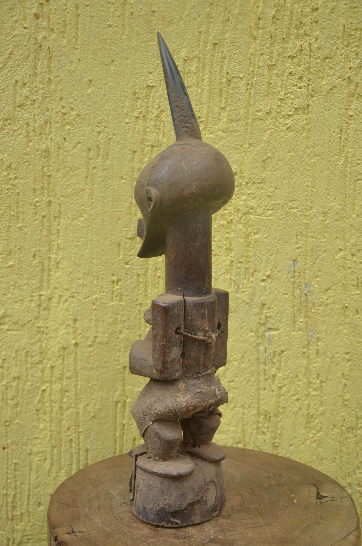 Songye Nkishi Statue | Tall Carved Wood Power Figure | DR Congo
