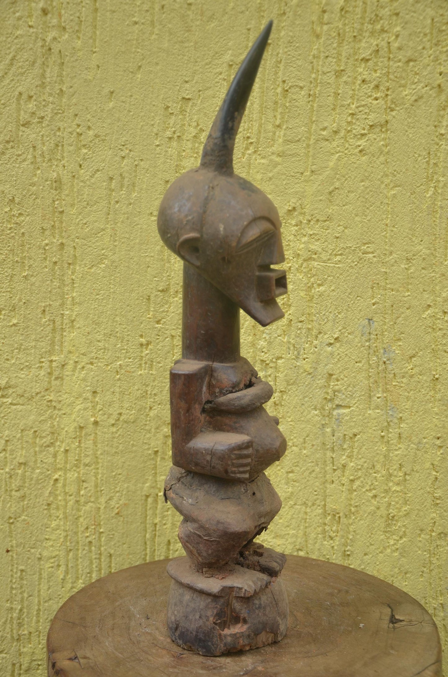 Songye Nkishi Statue | Tall Carved Wood Power Figure | DR Congo
