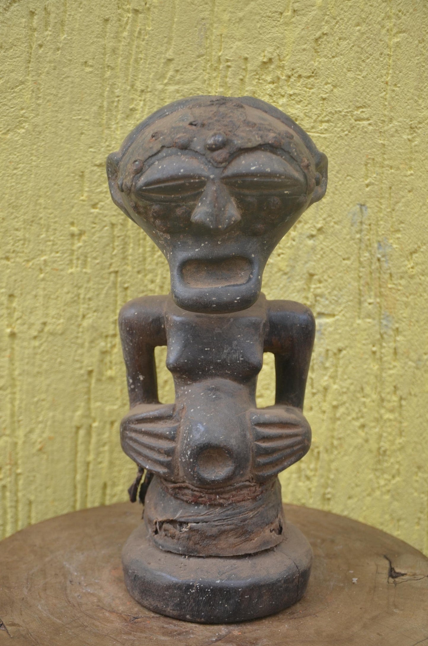 Songye Power Figure | Carved Wood Spirit Statue | Central Africa