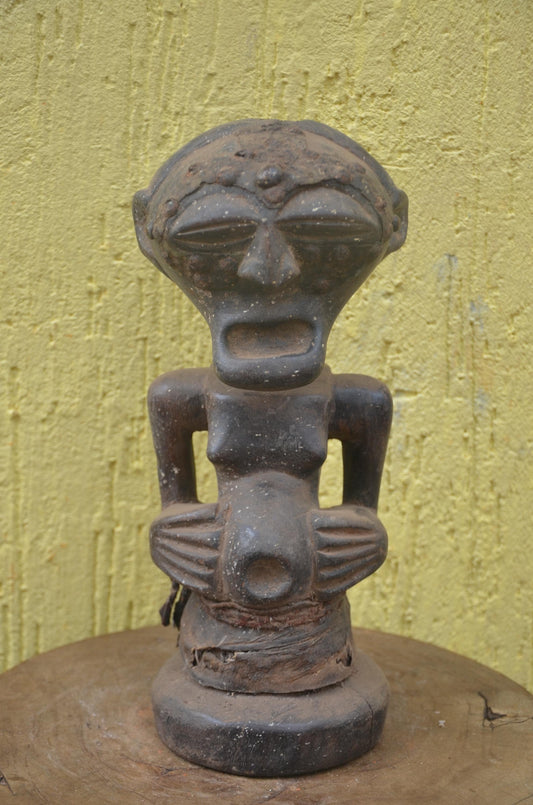 Songye Power Figure | Carved Wood Spirit Statue | Central Africa