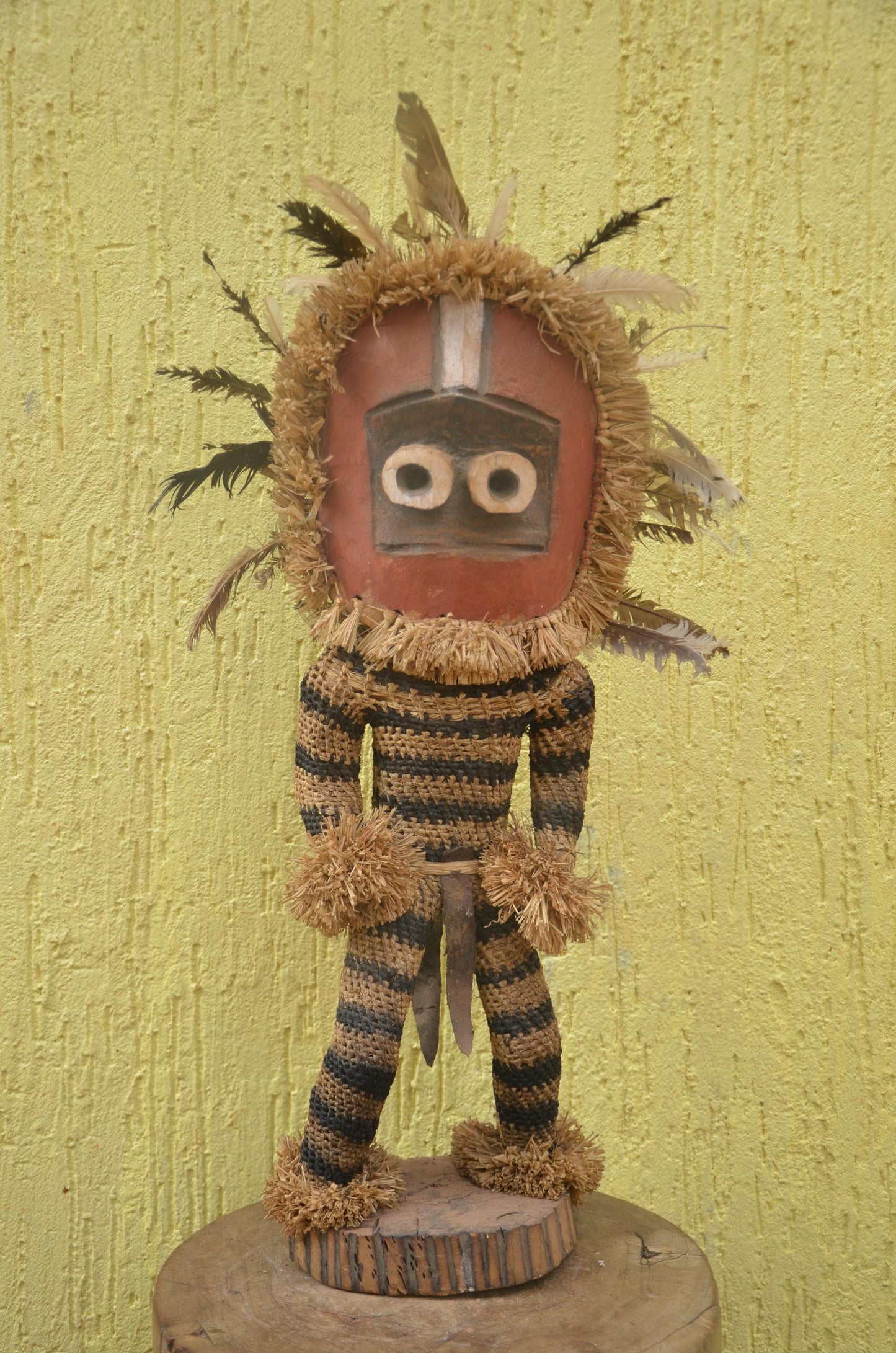 Pende Minganji Dancer Doll | Carved Wood Masquerade Figure | Congo