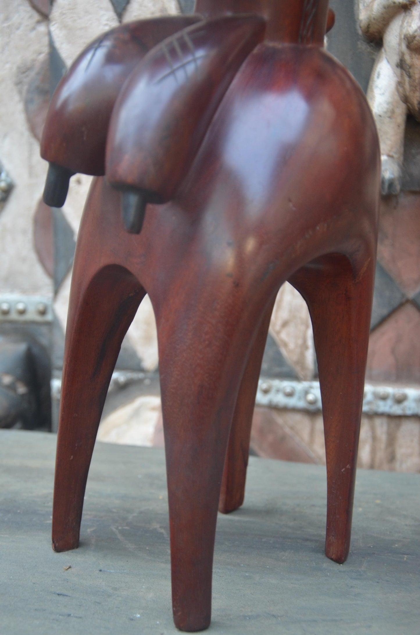 Nimba Fertility Sculpture | Hand-Carved Wood Goddess Figure | Guinea