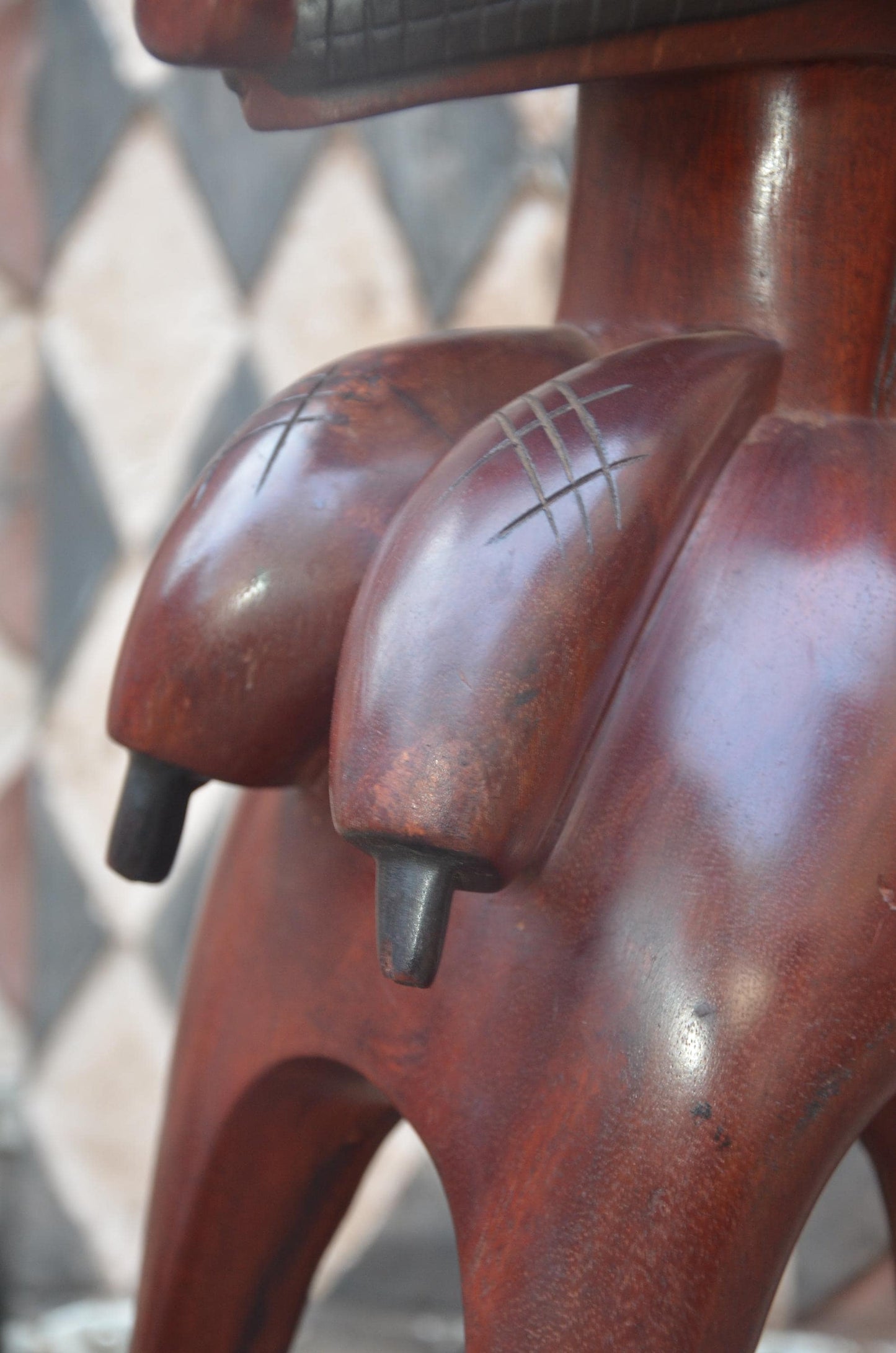 Nimba Fertility Sculpture | Hand-Carved Wood Goddess Figure | Guinea