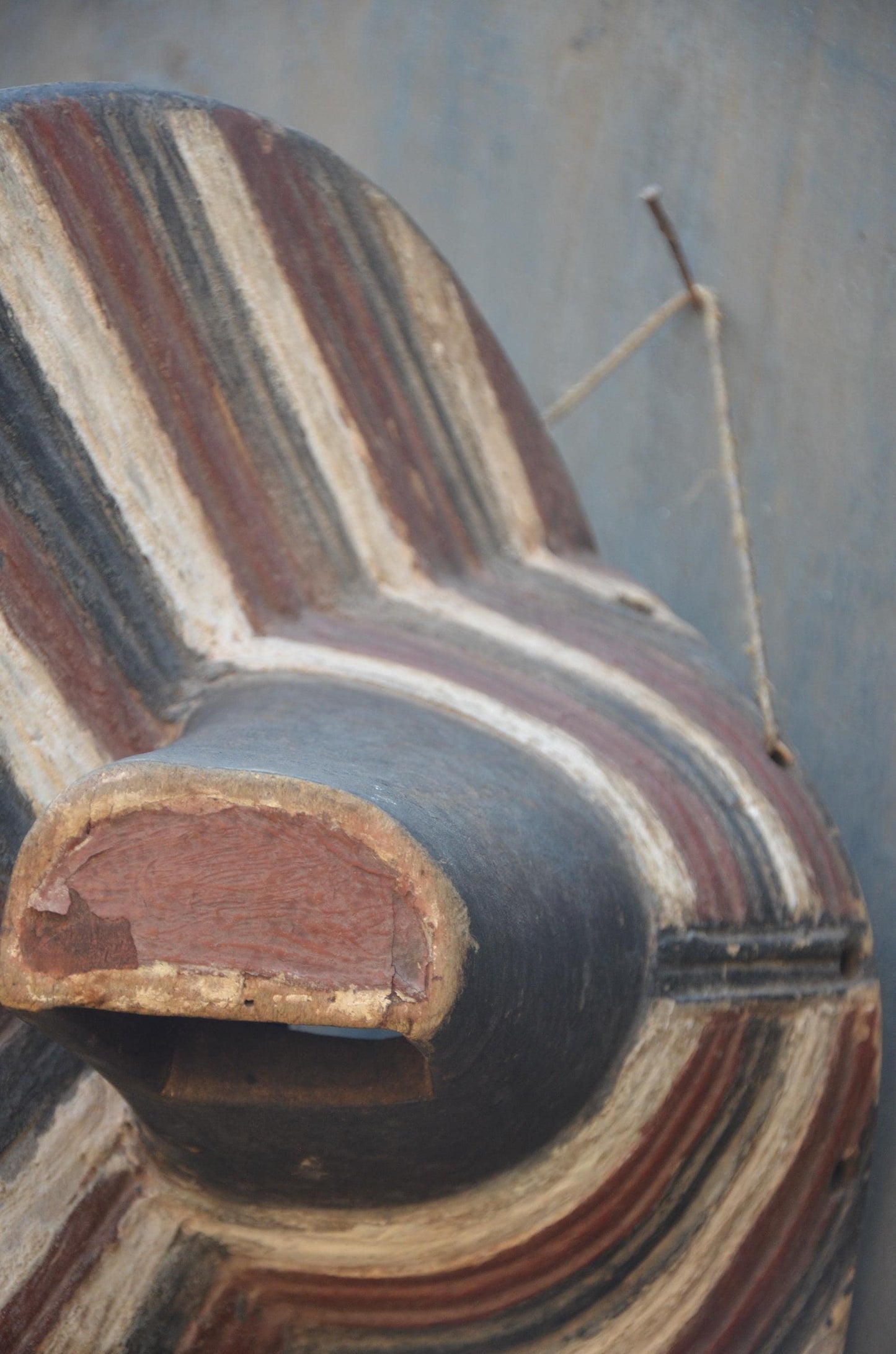 Songye Kifwebe Mask | Striped Wood Ceremonial Art | DR Congo