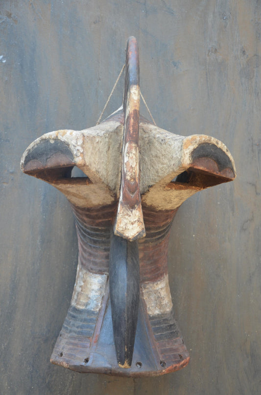 Songye Kifwebe Bird Mask | Carved Wood Animal Spirit | DR Congo