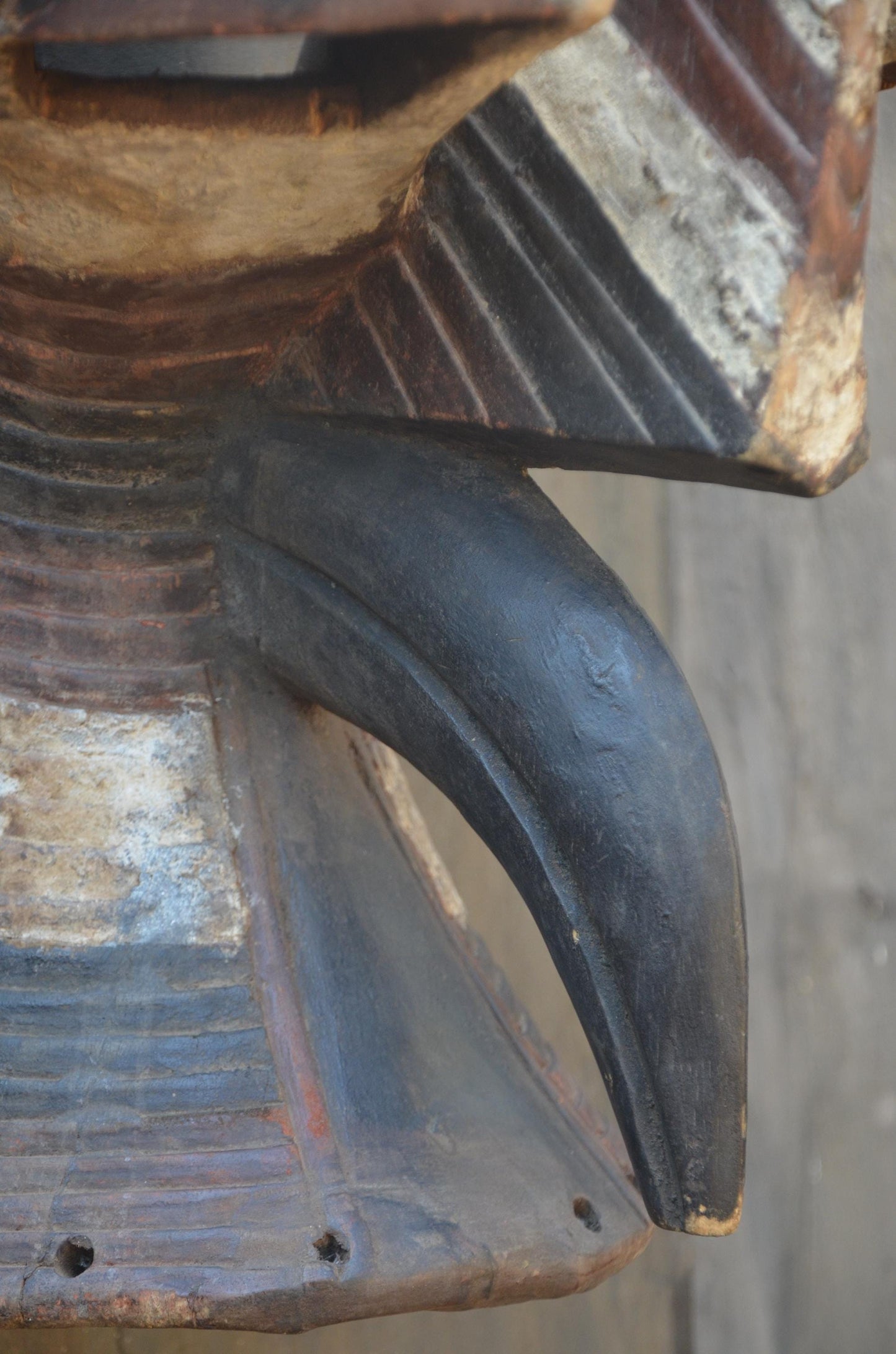 Songye Kifwebe Bird Mask | Carved Wood Animal Spirit | DR Congo