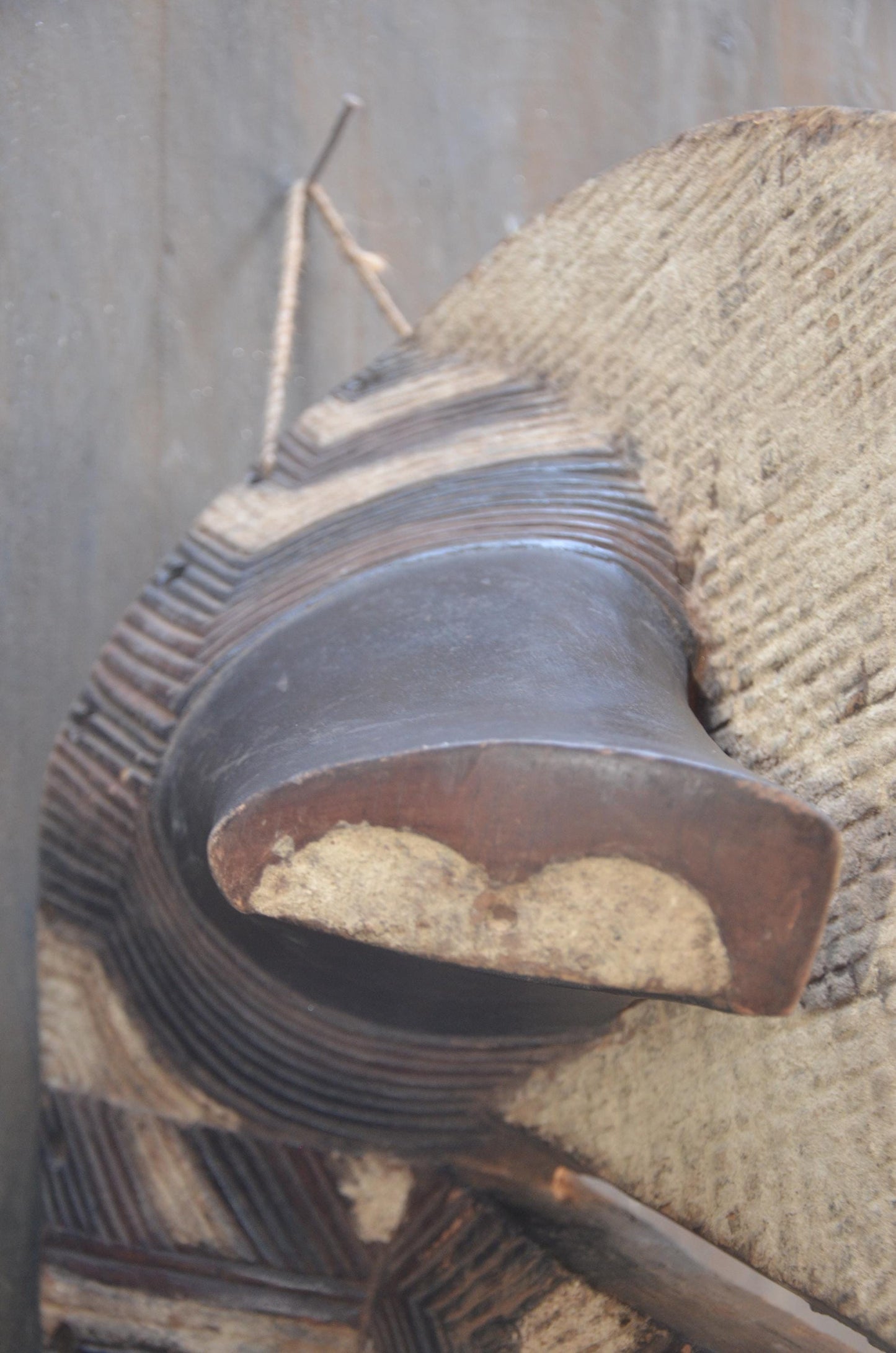 Songye Kifwebe Mask | Large Striped Wood Spirit Art | DR Congo