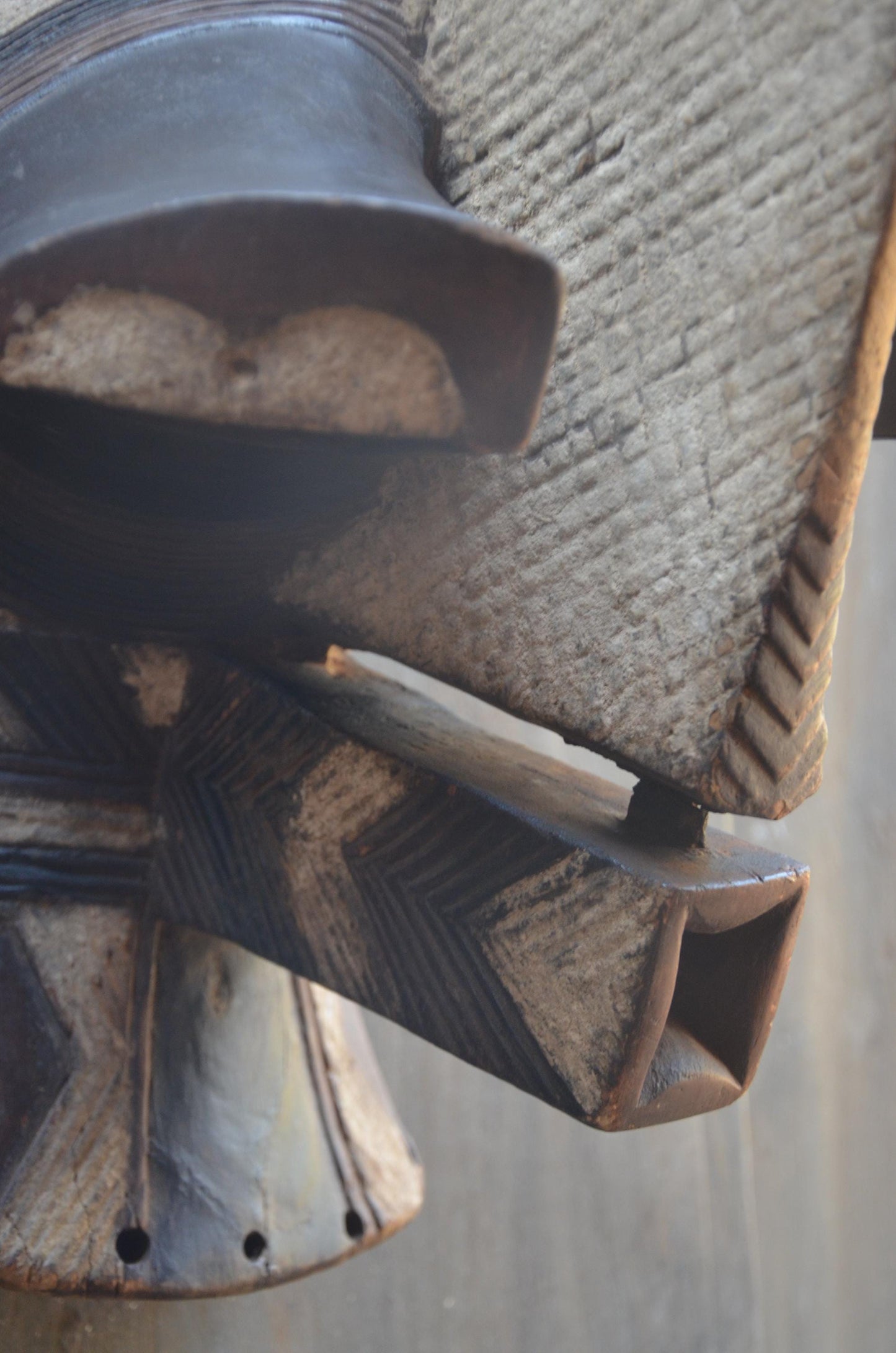 Songye Kifwebe Mask | Large Striped Wood Spirit Art | DR Congo