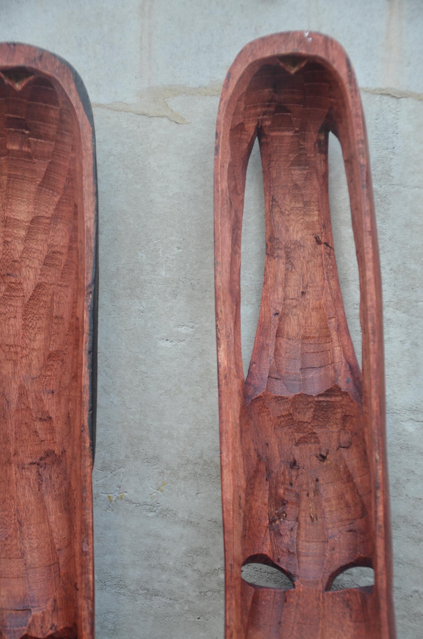 Shona Long-Face Wooden Masks – Pair of Hand-Carved African Tribal Wall Art