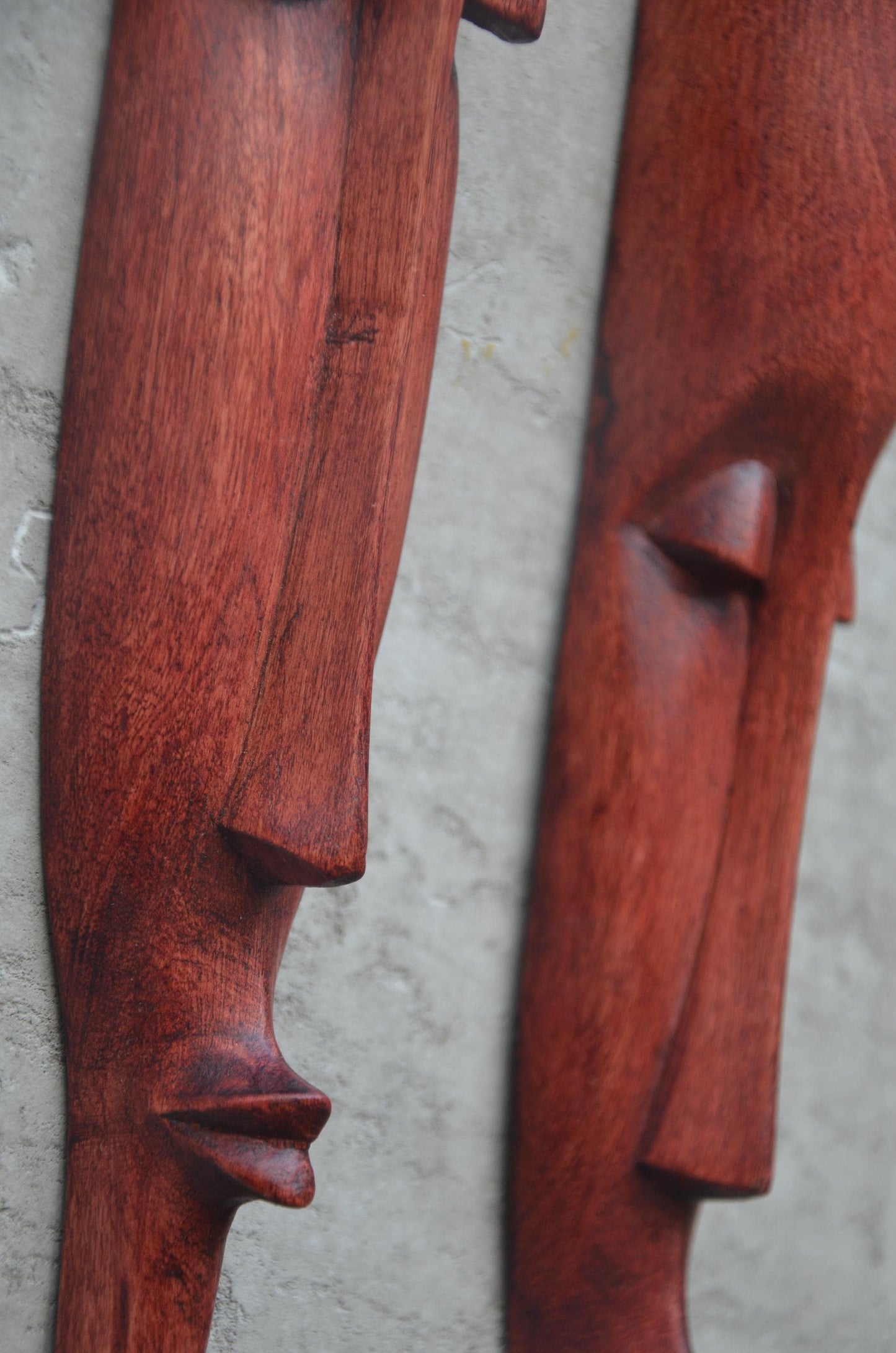 Shona Long-Face Wooden Masks – Pair of Hand-Carved African Tribal Wall Art