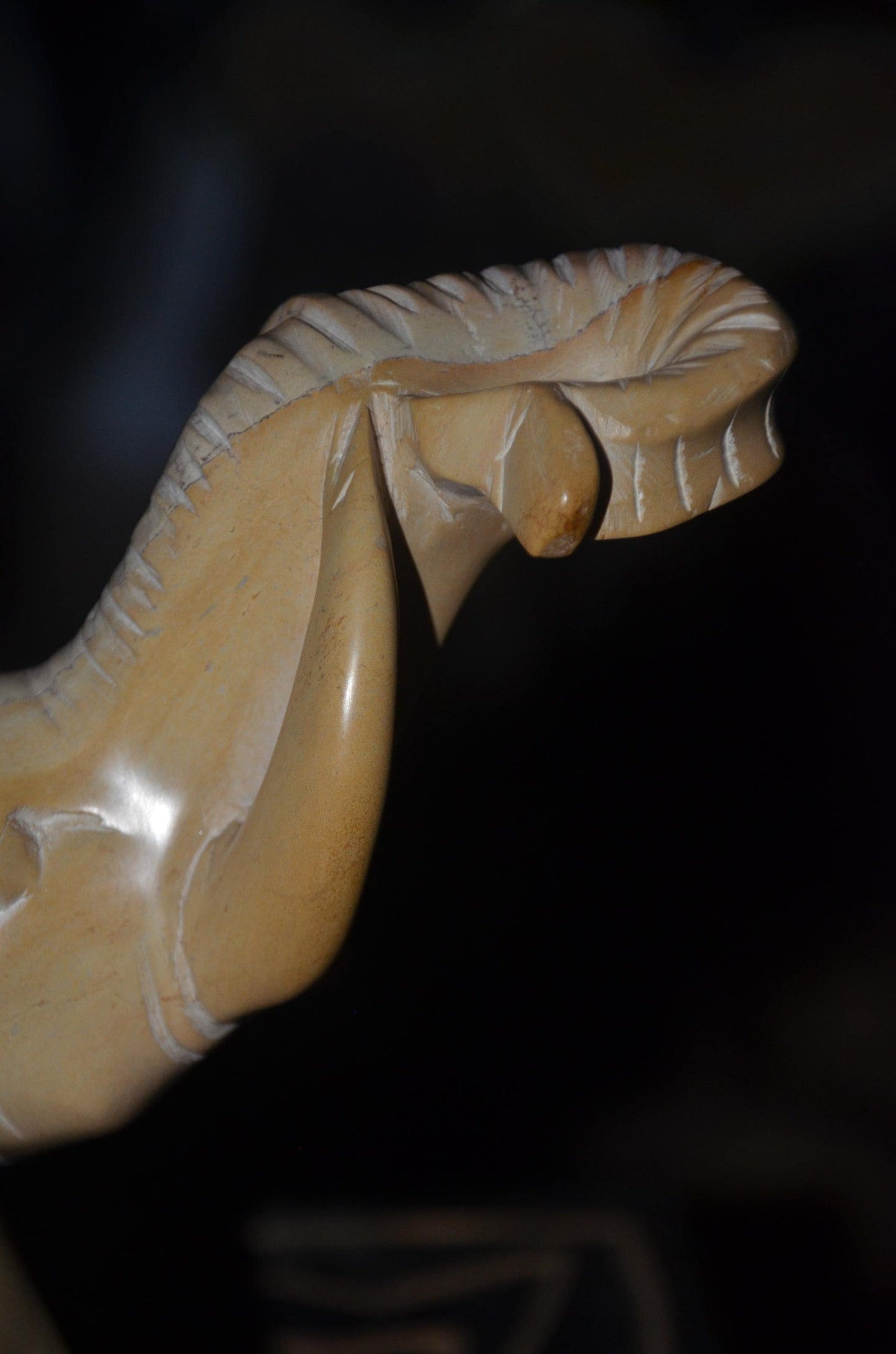 Hand-Carved Soapstone Elephant Sculpture – Natural Stone African Animal Art