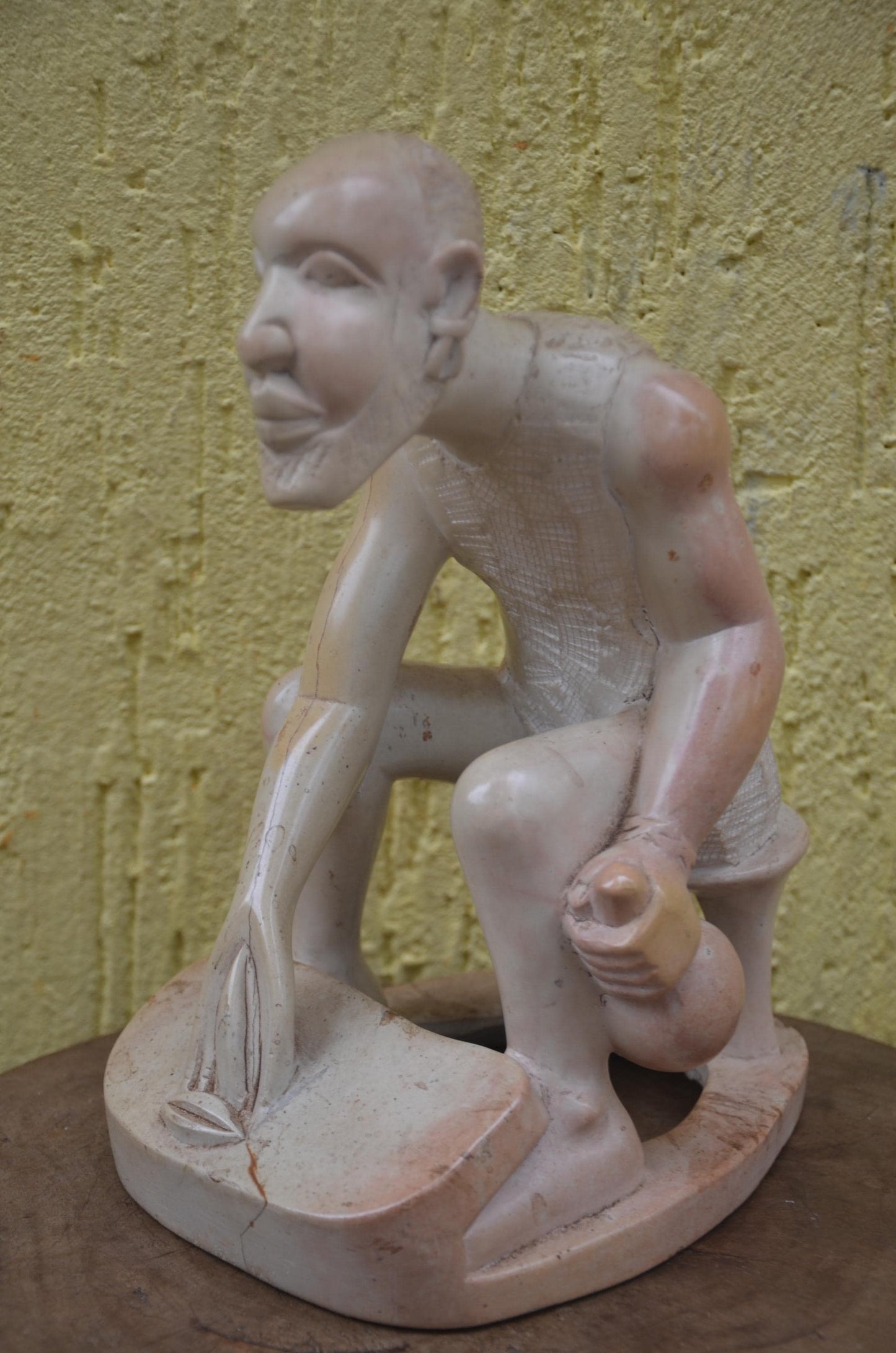 African Soapstone Sculpture | Hand-Carved Folk Art | Minimalist Stone Statue