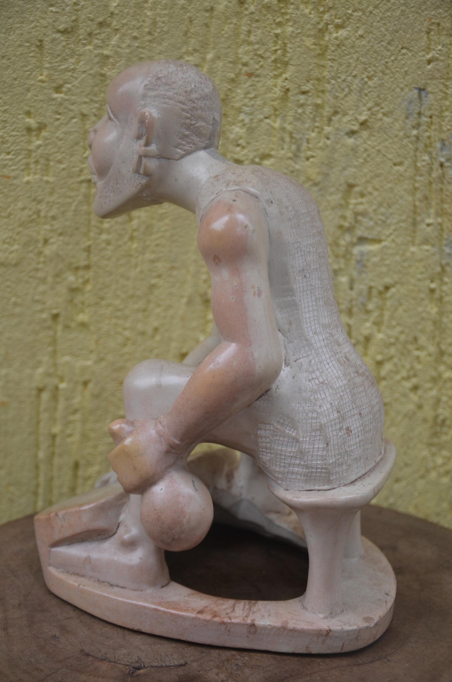 African Soapstone Sculpture | Hand-Carved Folk Art | Minimalist Stone Statue