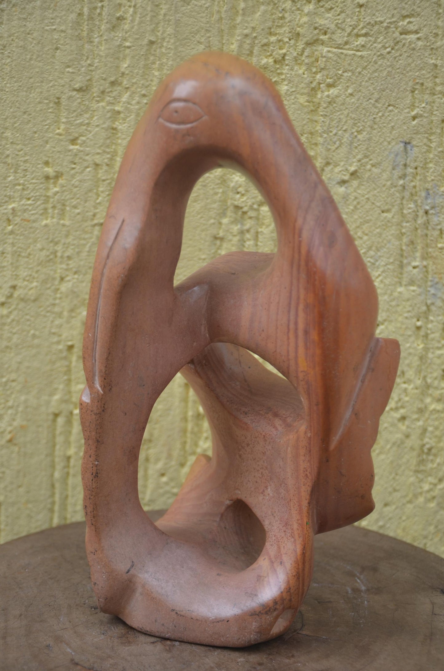 Abstract Bird Sculpture | Hand-Carved African Soapstone Art | Avian Folk Statue