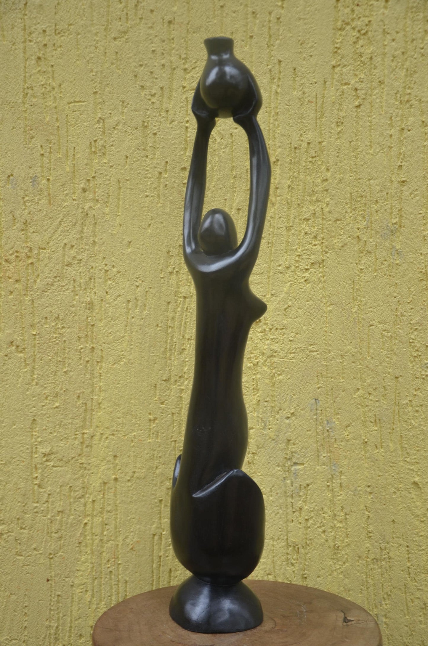 African Modernist Sculpture | Hand-Carved Makonde Style Art | Elegant Tall Statue